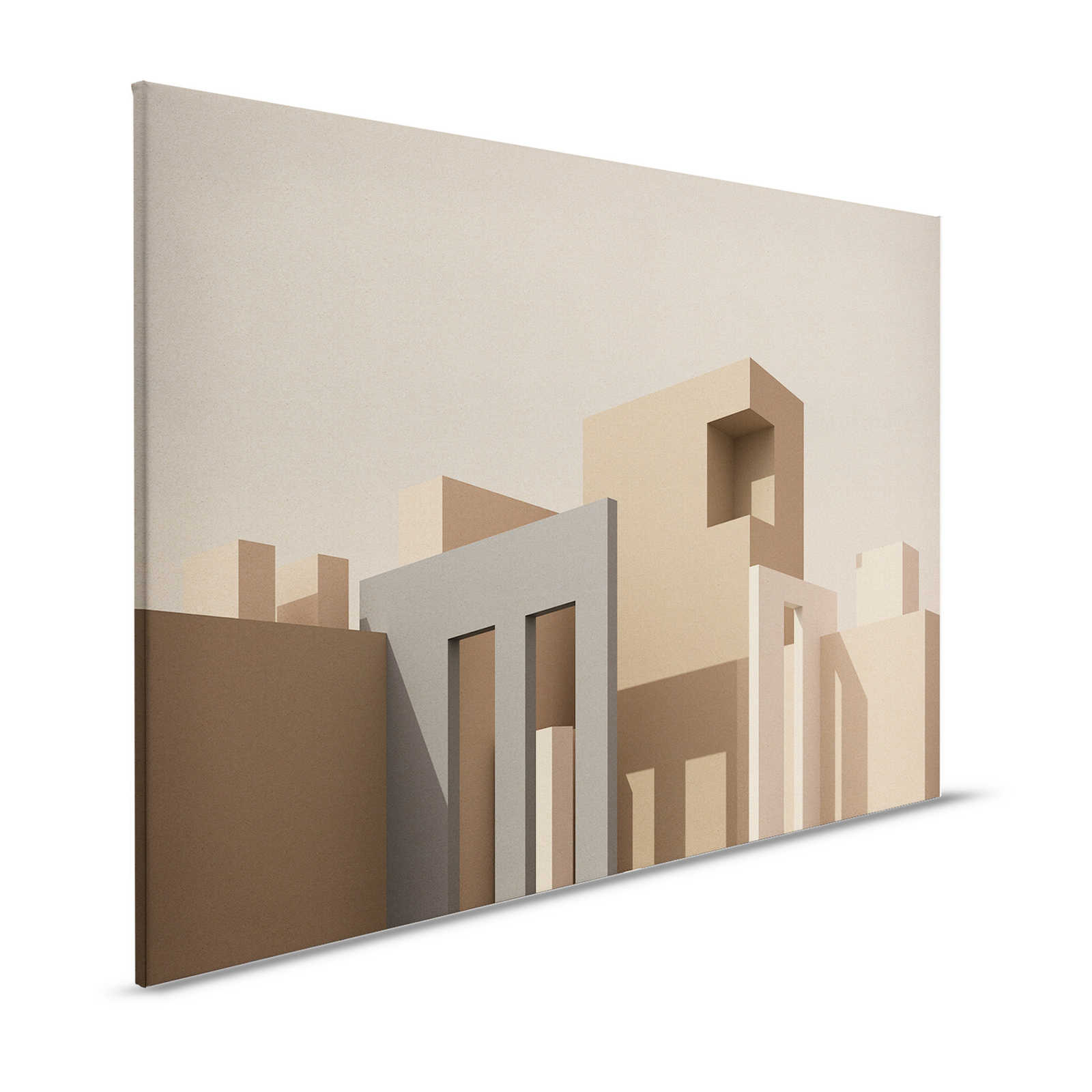 Tanger 1 - Leinwandbild Architektur Cube Design in Beige & Grau – 1,20 m x 0,80 m
