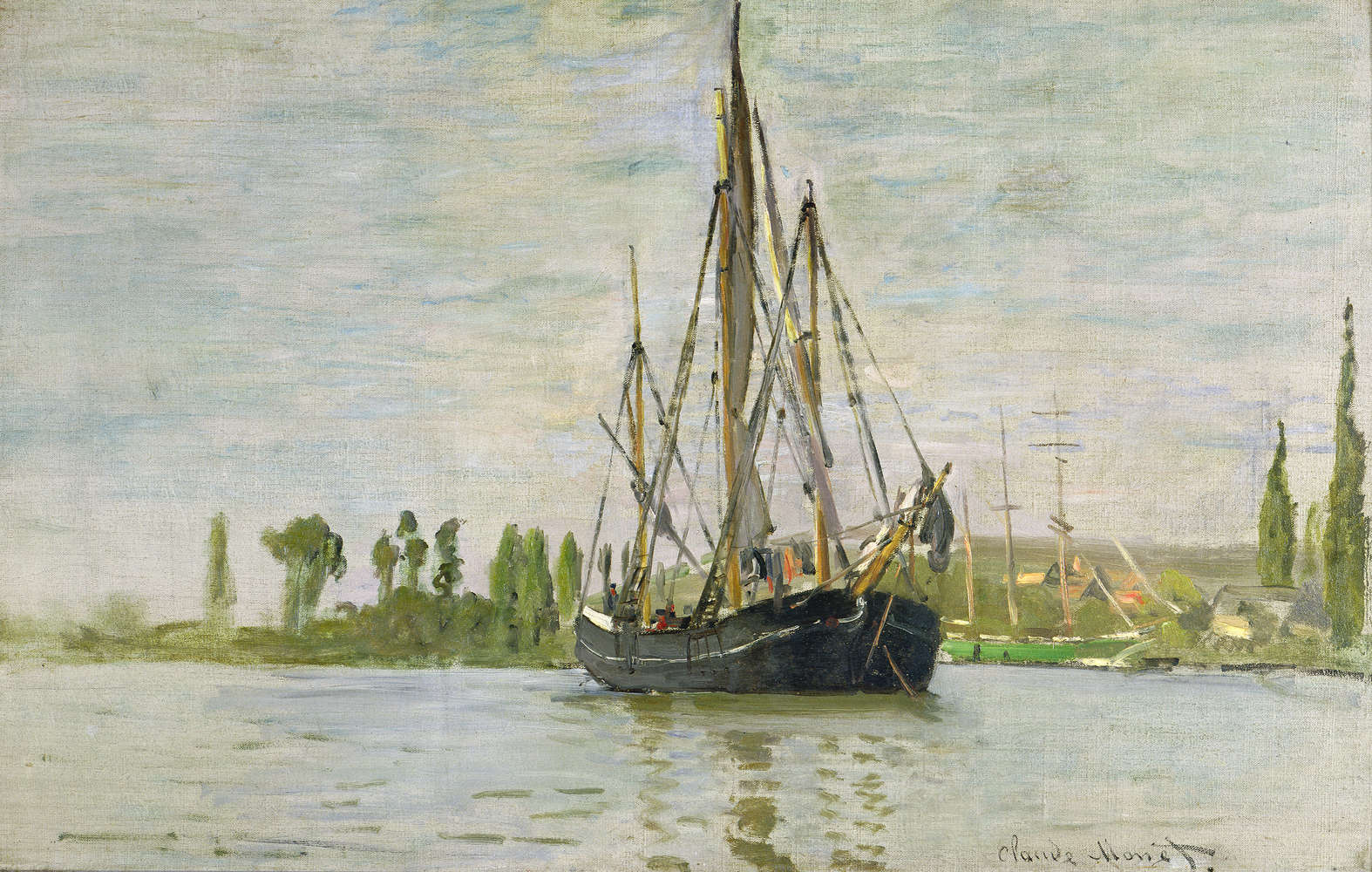             Fototapete "Die Chasse-Marée vor Anker" von Claude Monet
        
