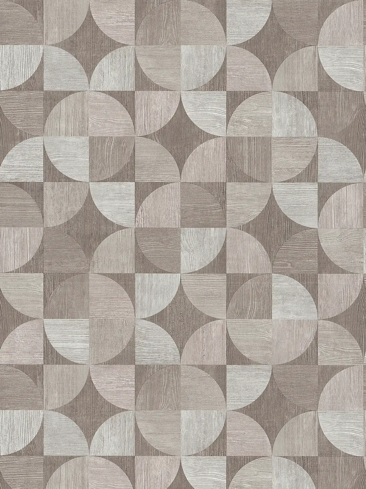         Tapete mit grafischem Muster in Holzoptik – Grau
    