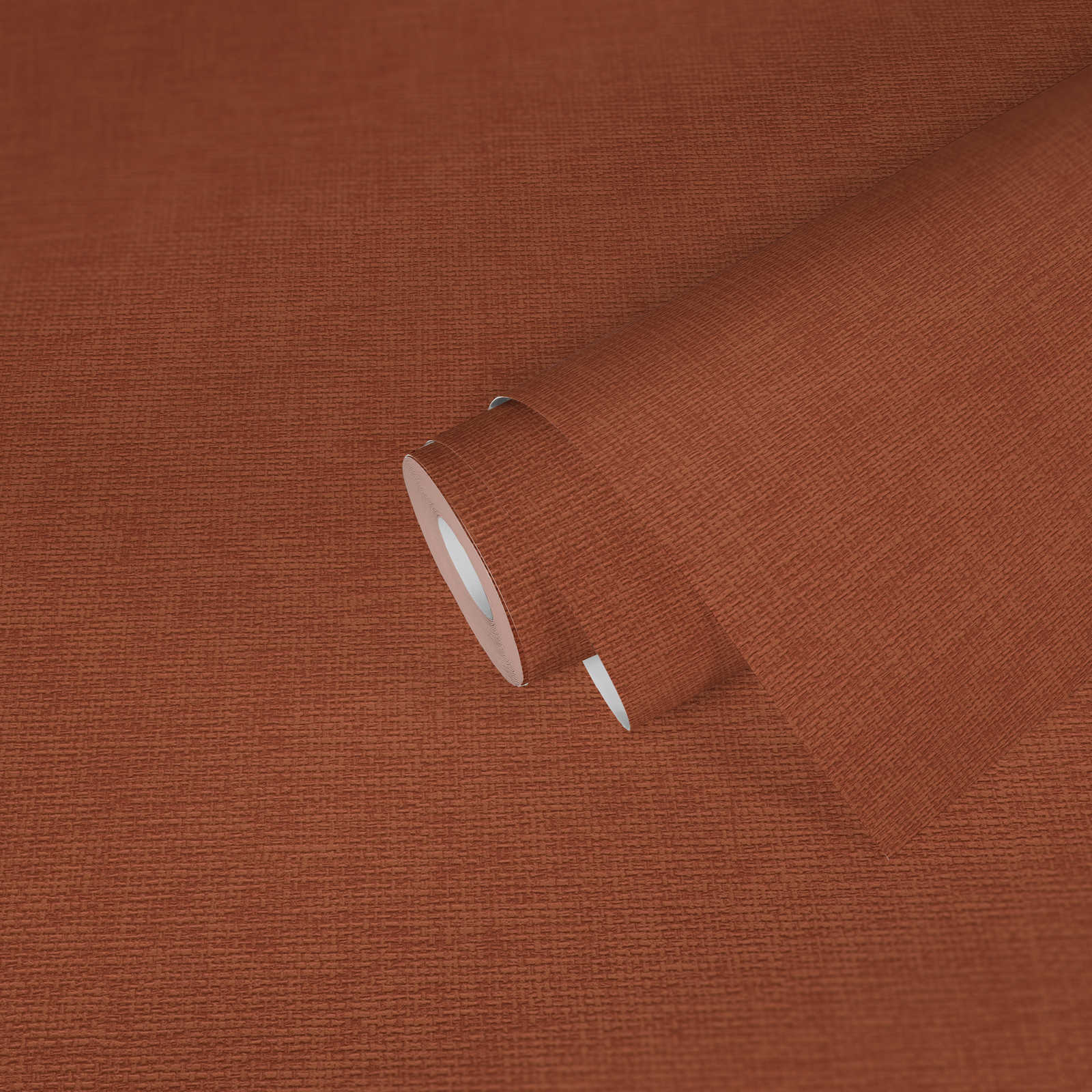             Orangerote Tapete mit Textilstruktur – Rot
        