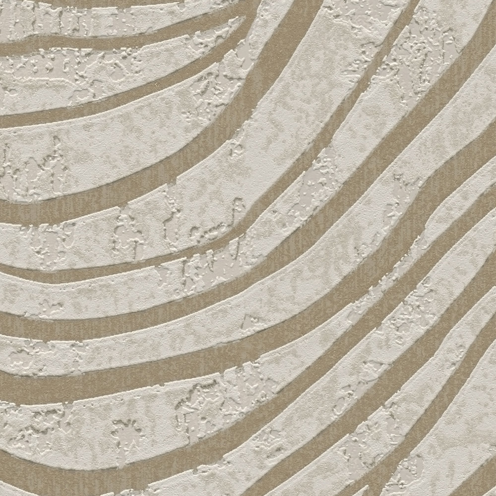             Tapete mit asiatischem Hügel Muster – Beige, Gold, Grau
        