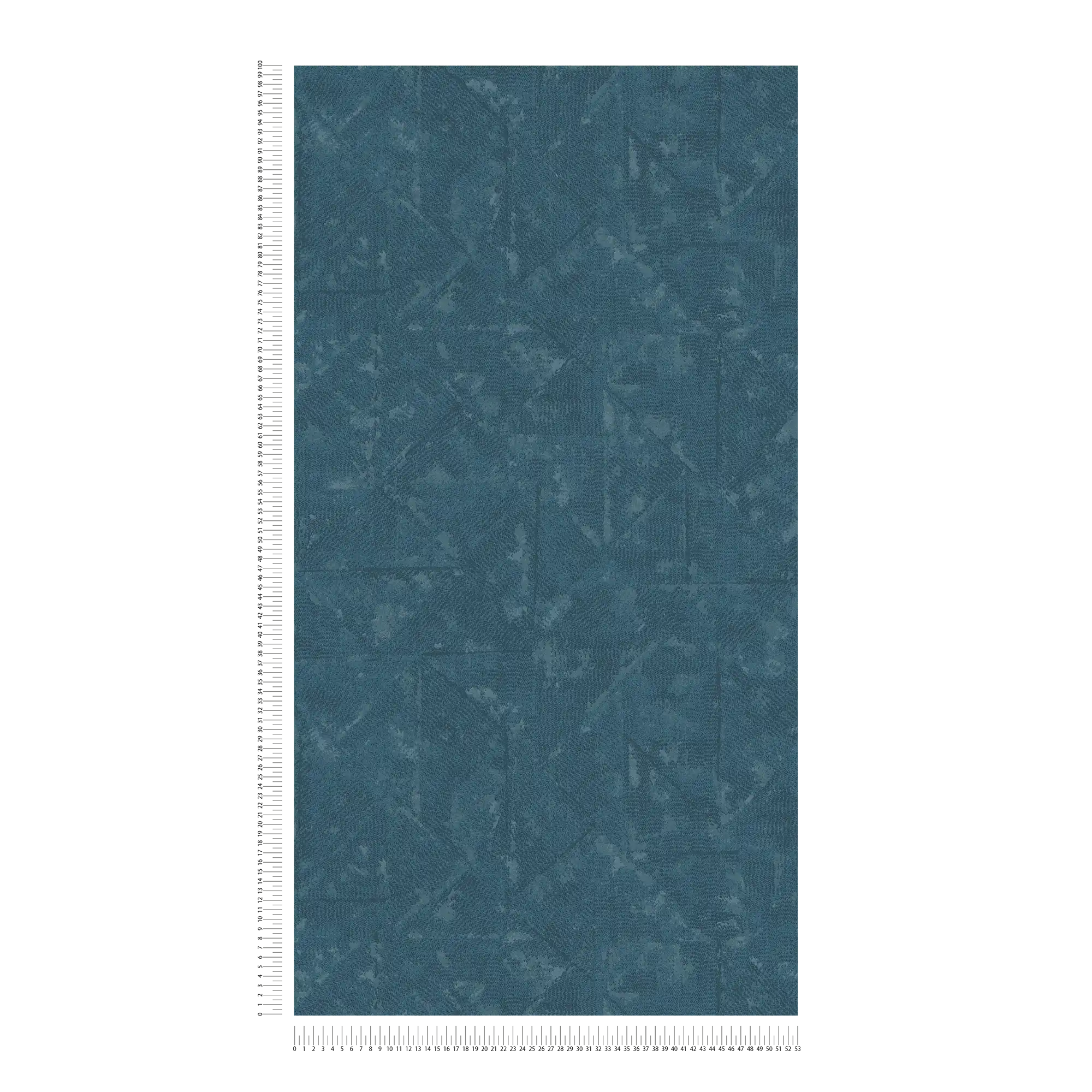             Petrolfarbene Vliestapete asymmetrische Details – Blau, Grau
        
