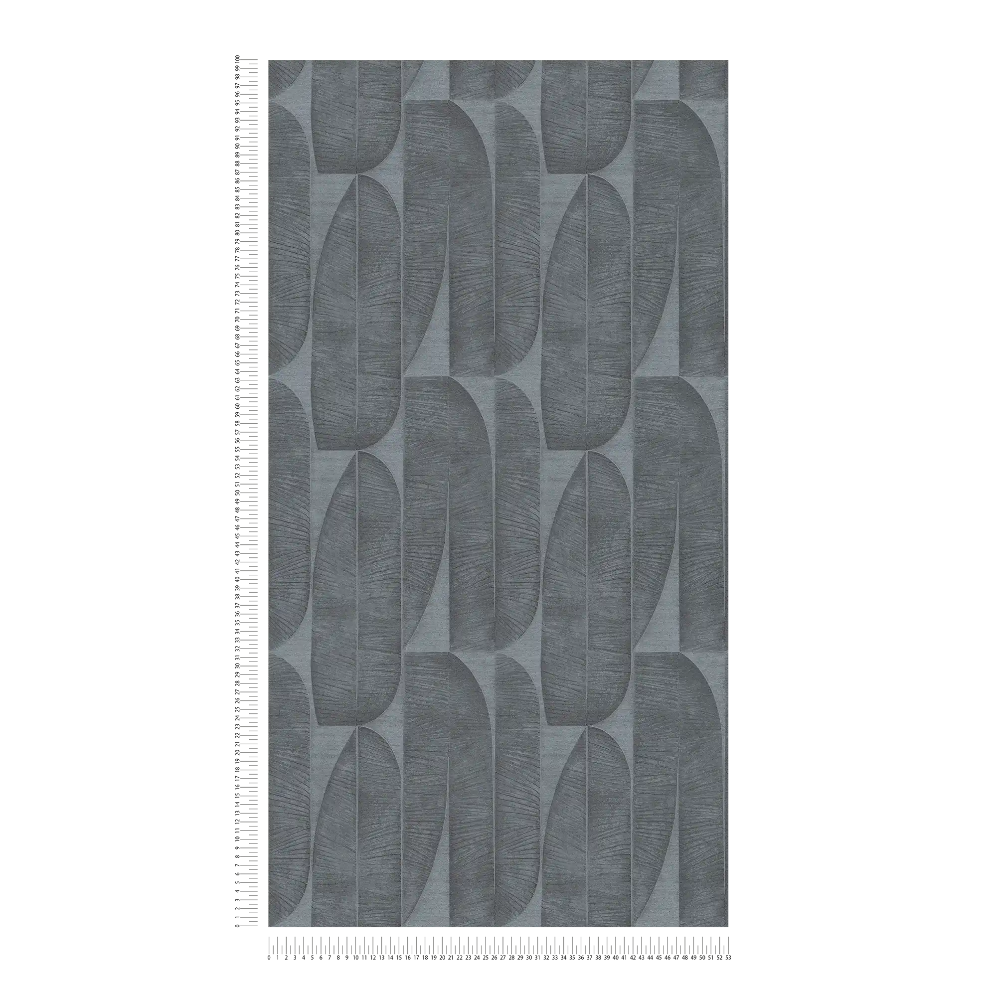             Tapete mit geometrischem Muster floral in Blatt Optik – Schwarz, Anthrazit
        
