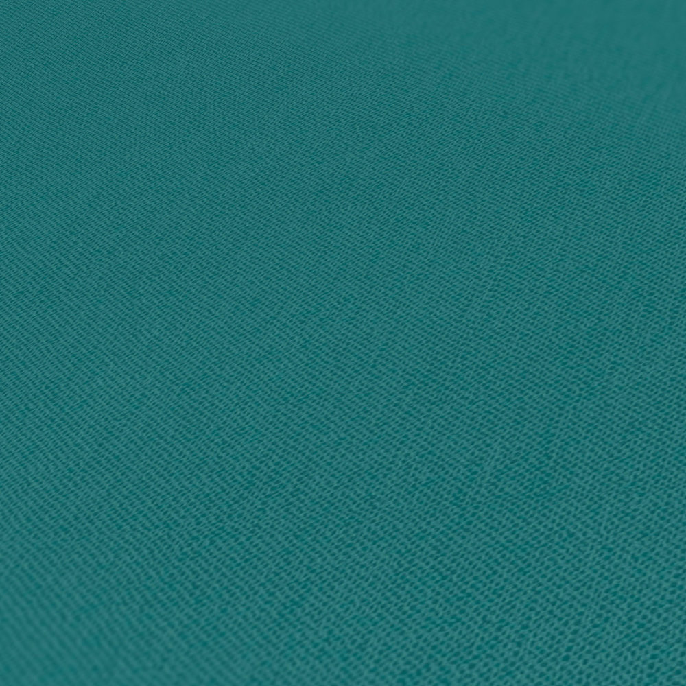             Tapete Dunkelgrün mit Textilstruktur mattes Uni Wasserblau
        
