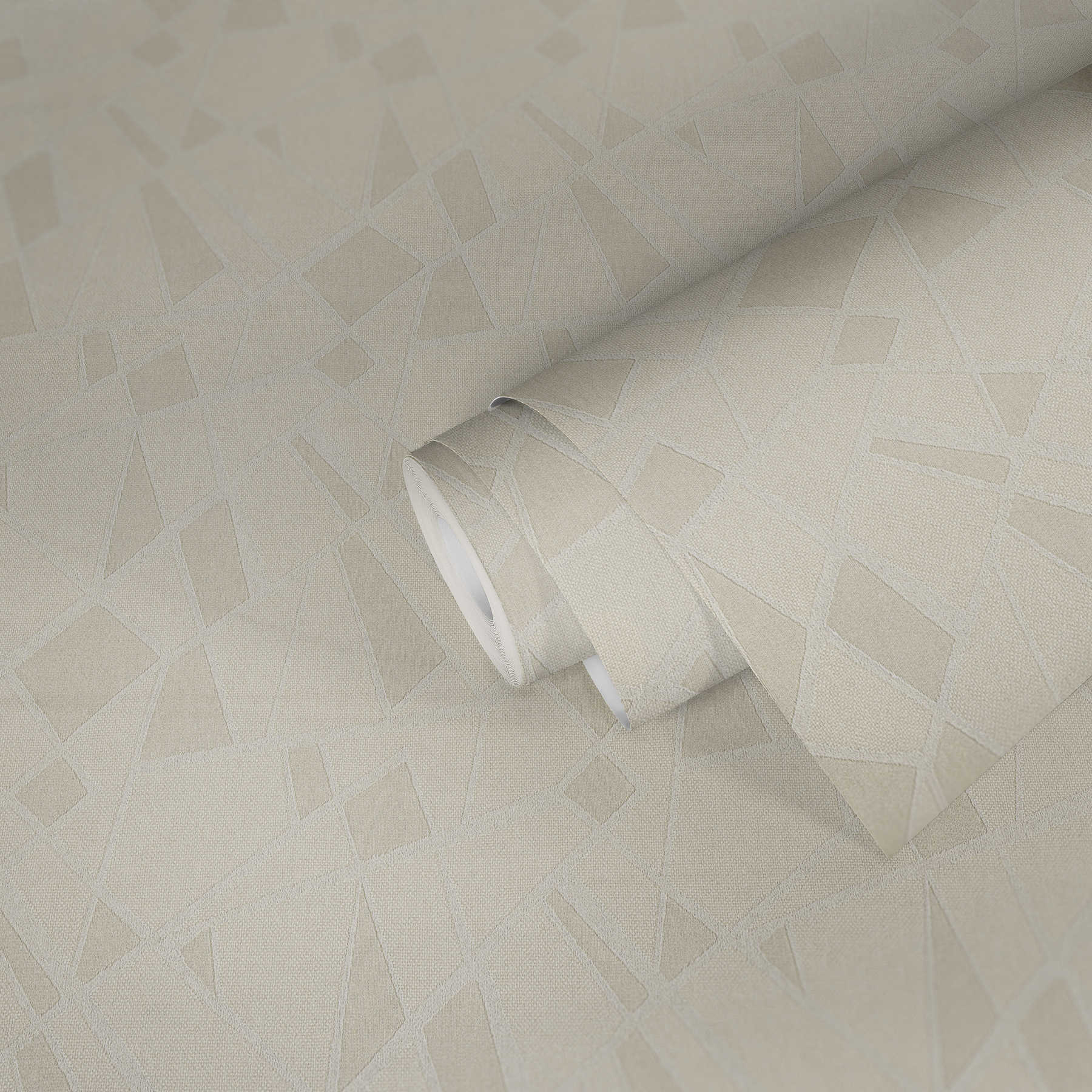             Grafik Tapete 3D Strukturmuster, Doppelbreit 106cm – Creme, Metallic, Weiß
        