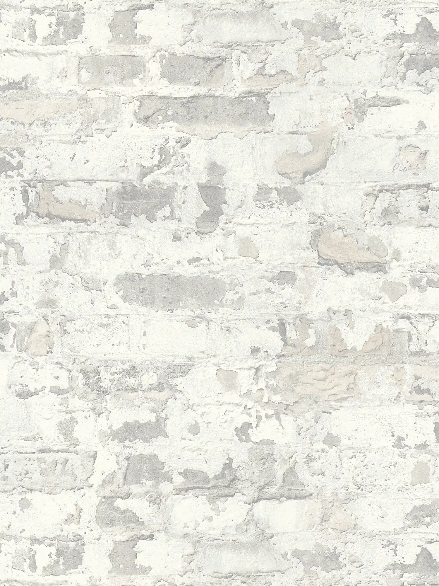         Steintapete Ziegelmauer im Landhaus Stil – Grau, Weiß
    