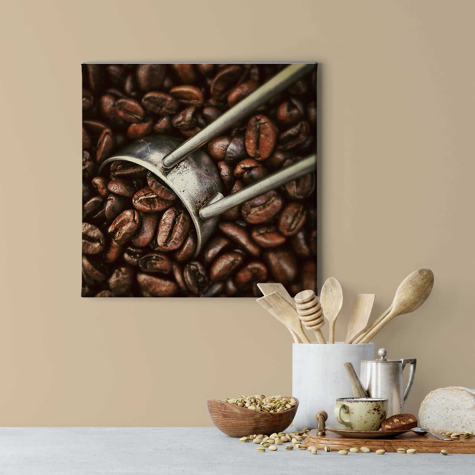             Quadratisches Bild Kaffeebohnen – 0,50 m x 0,50 m
        