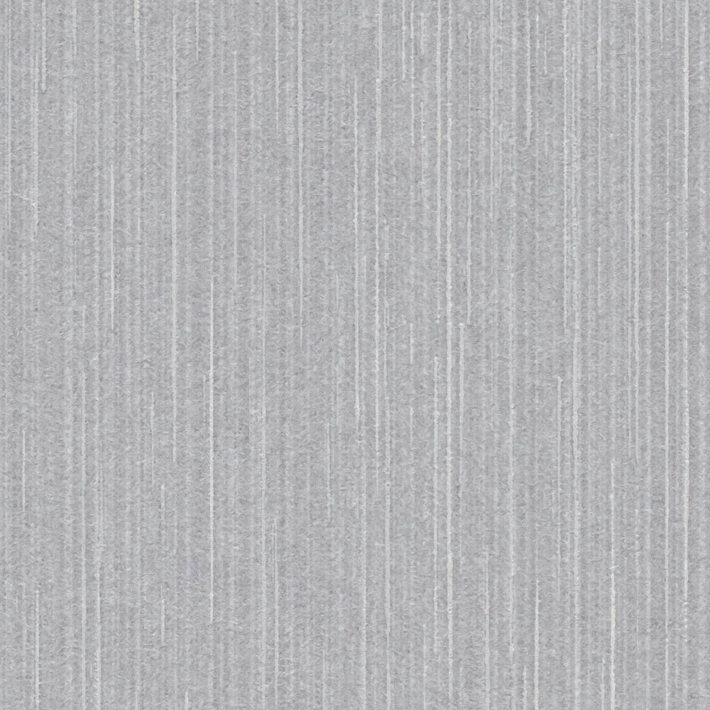             Hellgraue Vliestapete mit Glanzeffekt & liniertem Muster – Grau
        