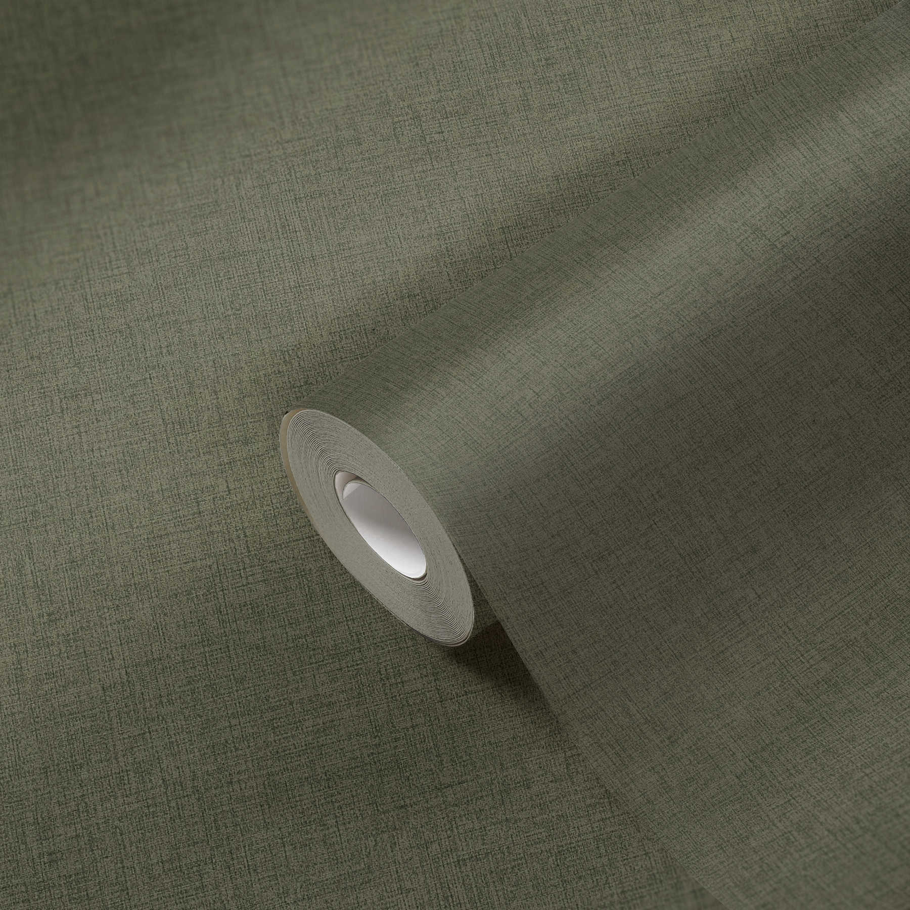             Vliestapete uni mit Textil-Optik – Grün
        