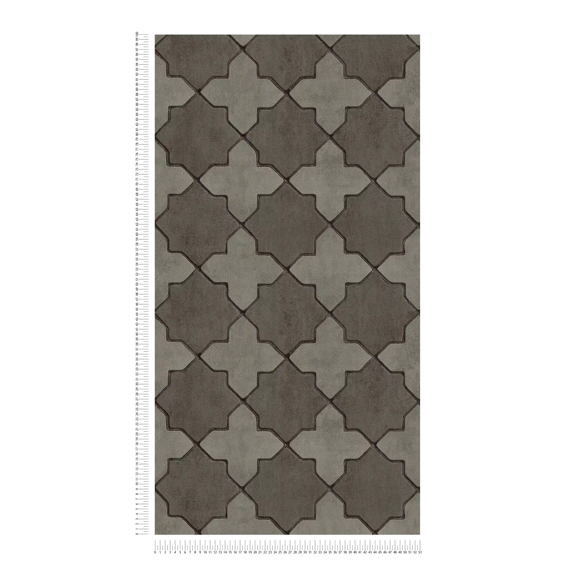             Fliesen-Tapete Mosaik-Optik – Grau, Schwarz
        
