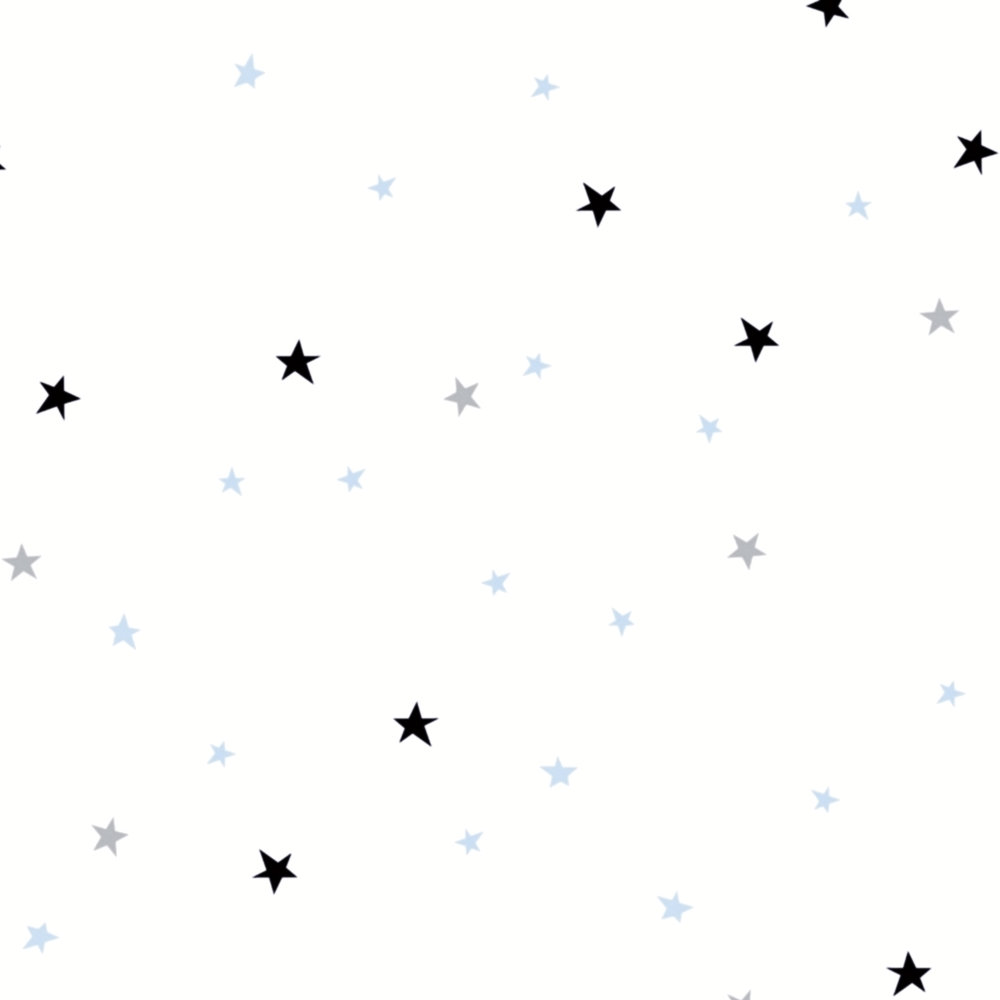             Kinderzimmer Tapete Sterne – Blau, Weiß, Schwarz
        