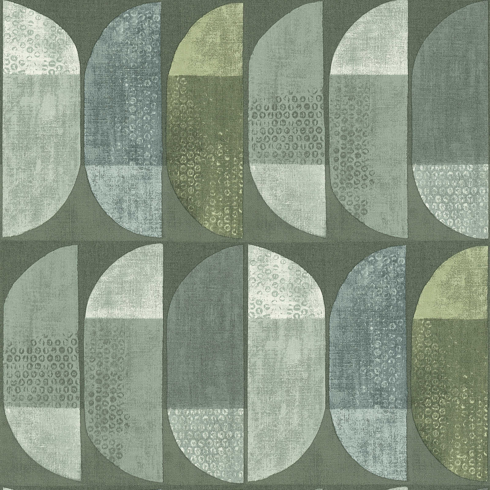             Tapete geometrisches Retro-Muster, Scandinavian Style - Grün
        