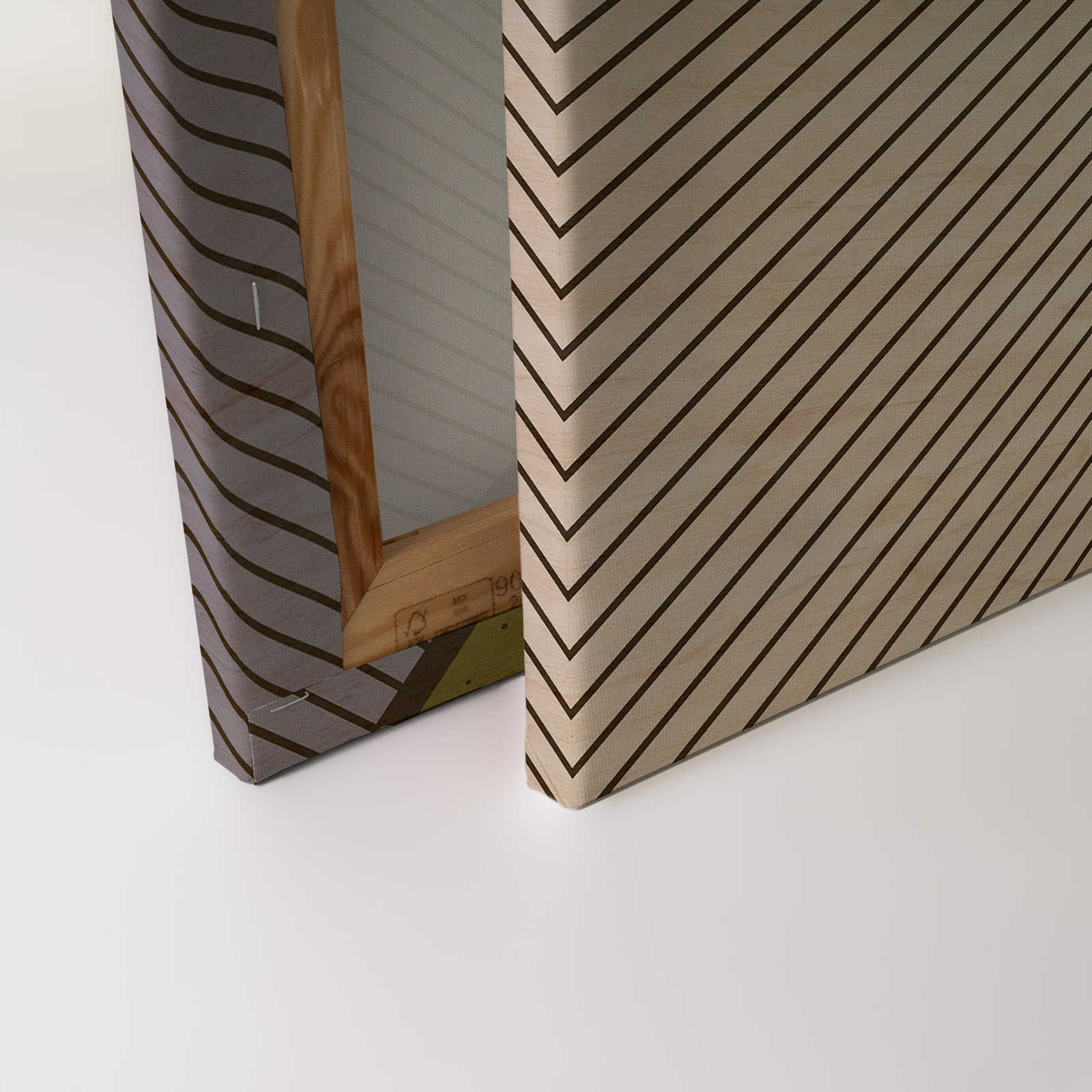             Bird gang 2 - Leinwandbild, modernes Muster im Pop Art Stil- Sperrholz Struktur – 0,90 m x 0,60 m
        