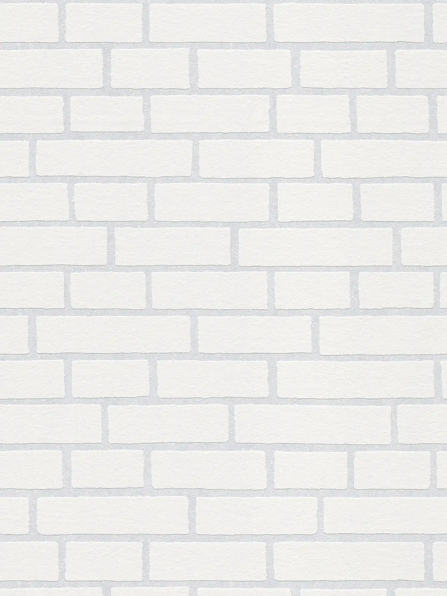 Mauerwerk-Tapete zum Überstreichen, mit 3D-Effekt – Überstreichbar, Weiß
