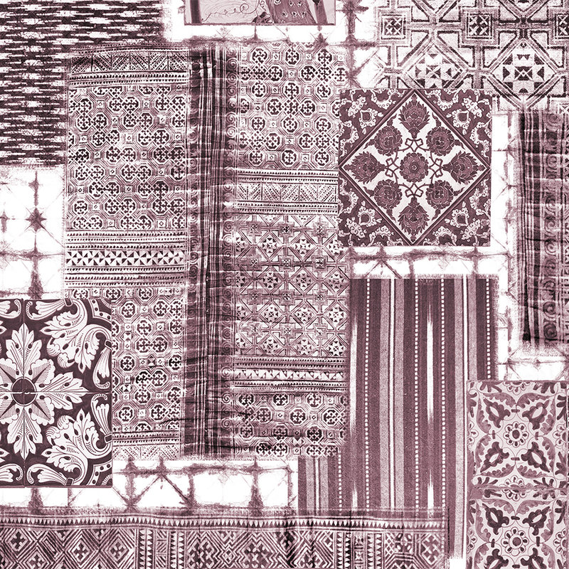         Fototapete Fliesen Muster & Patchwork Design – Violett, Weiß
    