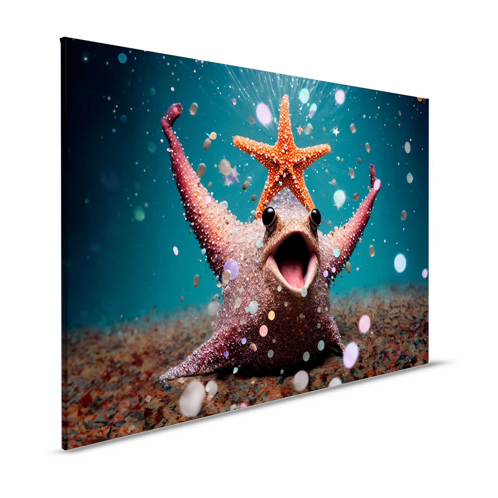 KI-Leinwandbild »party starfish« – 120 cm x 80 cm
