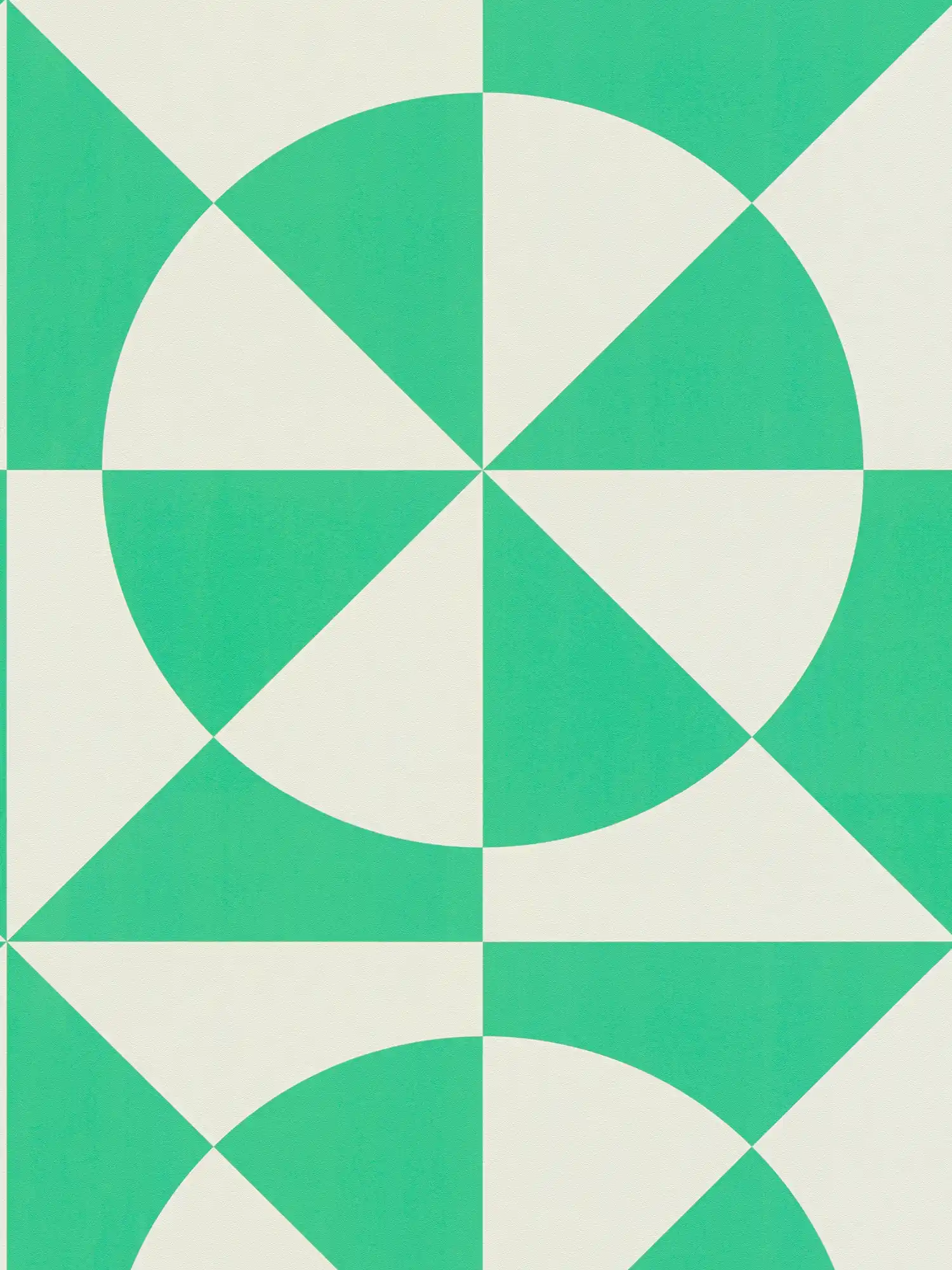 Vliestapete mit geometrischen Formen – Grün, Weiß
