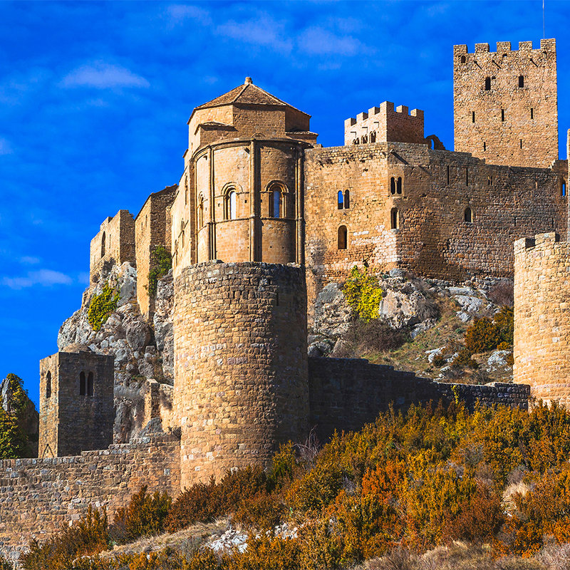 Fototapete Antike Burg mit Steinmauer – Mattes Glattvlies

