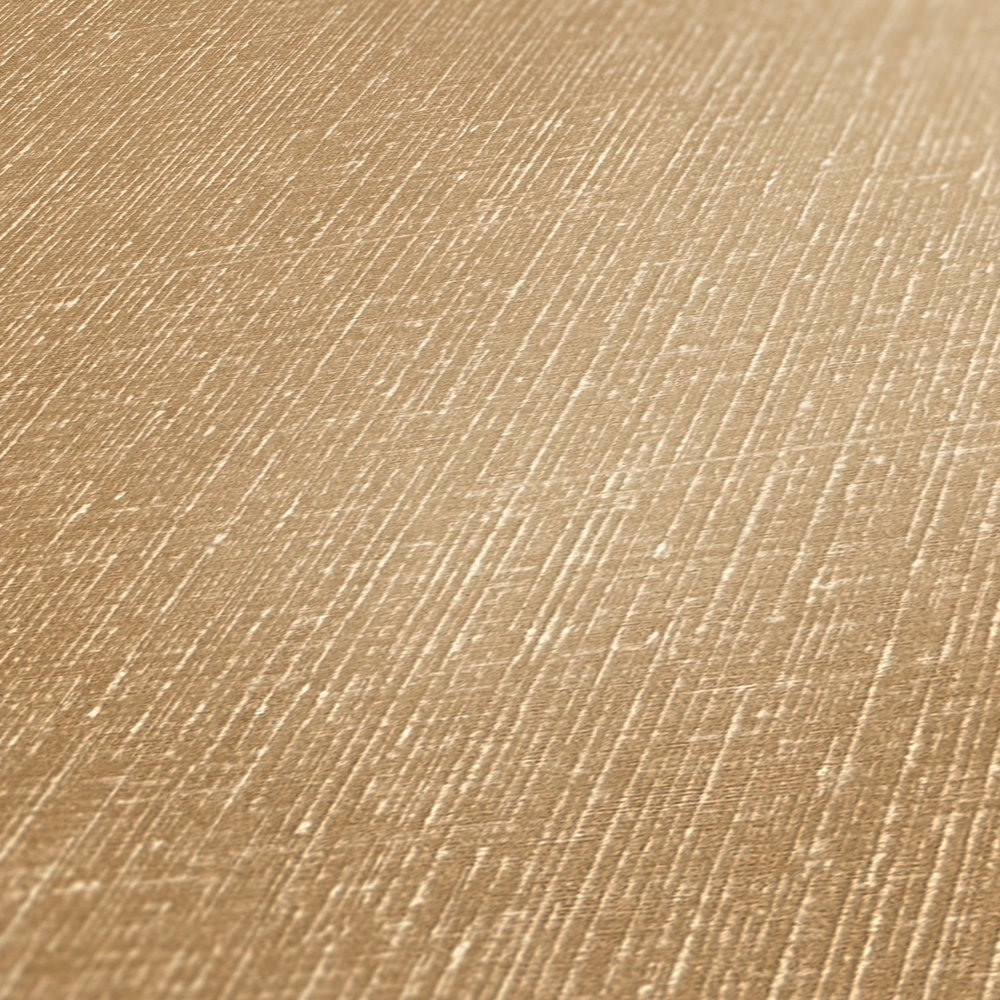             Leinenoptik Tapete Vlies Beige-Gold mit Struktureffekt – Beige, Metallic
        