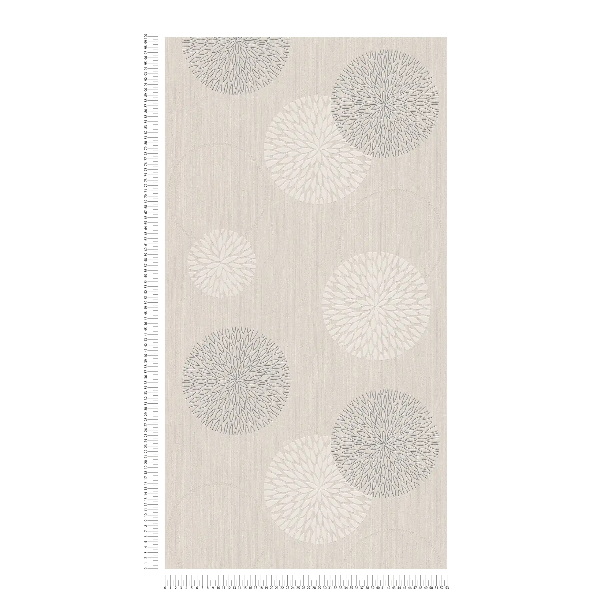             Vliestapete abstraktes Blumen Design – Beige, Metallic
        