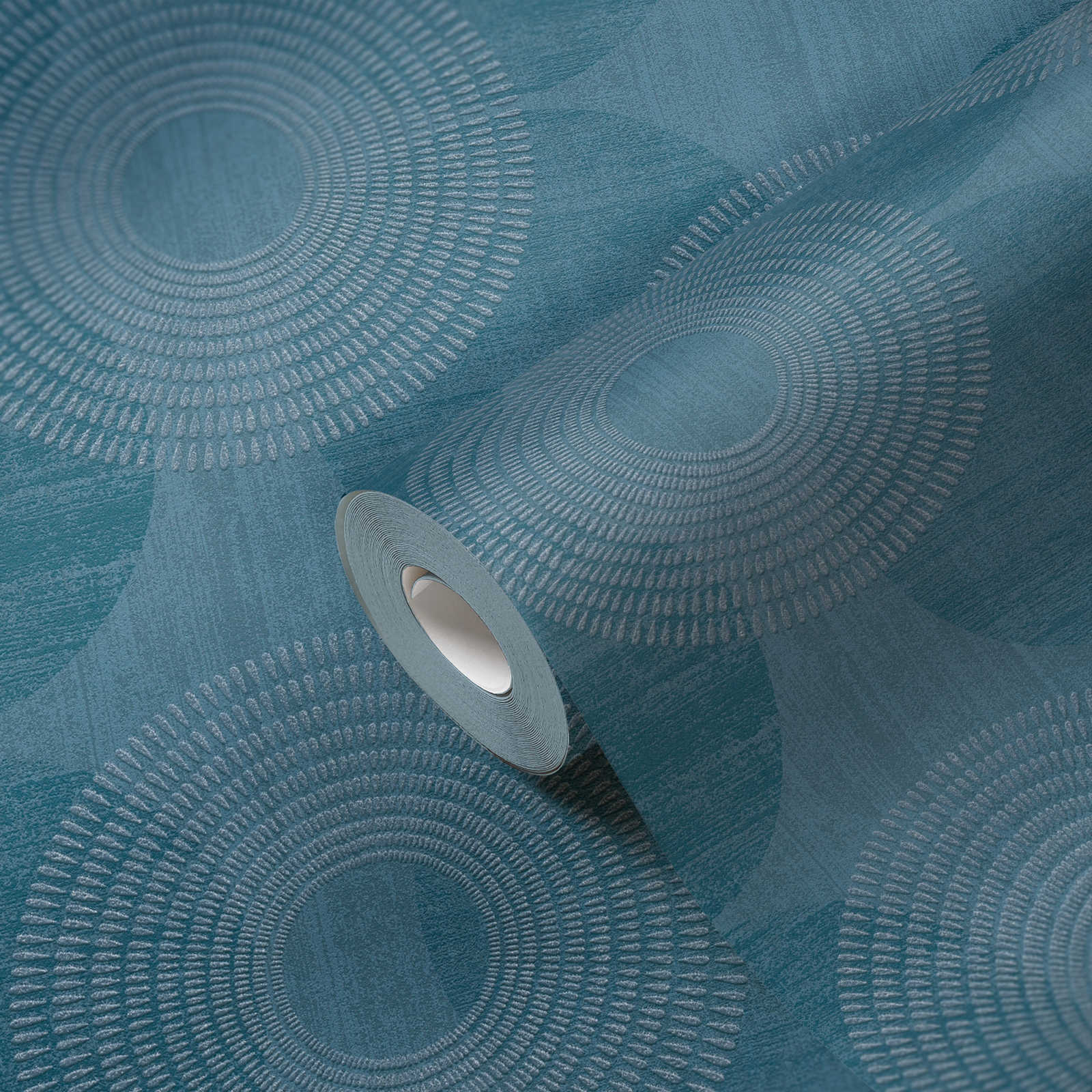             Effekt-Tapete geometrisches Scandinavian Design – Blau
        