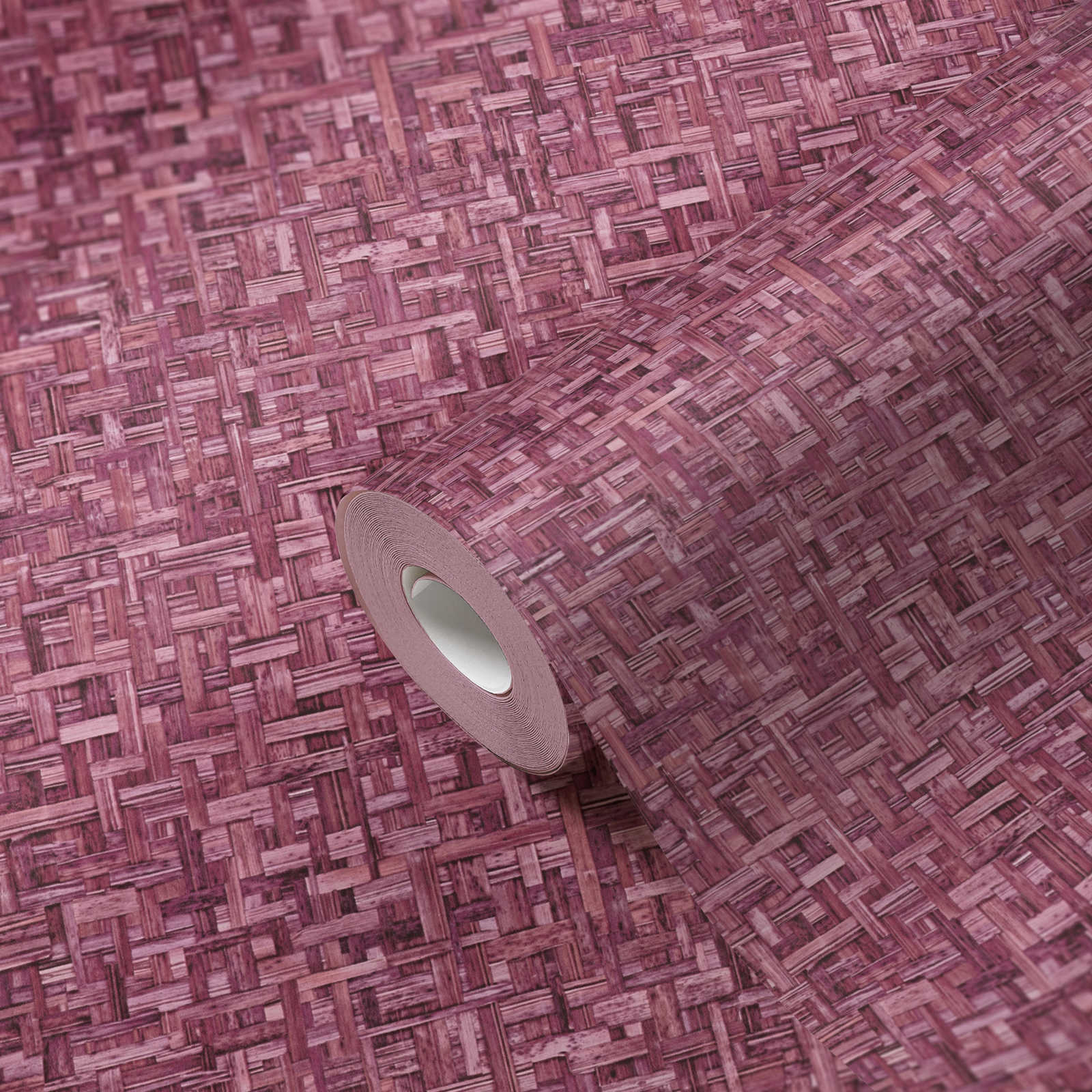             Vliestapete Lila mit Geflecht Muster & Strukturdesign – Rosa, Rot
        