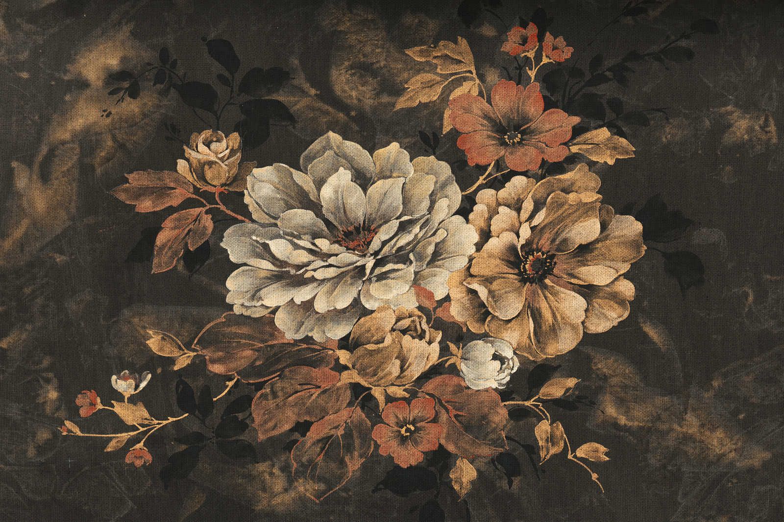             Leinwandbild Blütendesign, Ölgemälde im Vintage Look – 0,90 m x 0,60 m
        