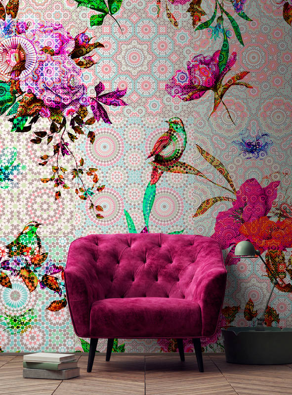             Design Fototapete florales Mosaik – Walls by Patel
        