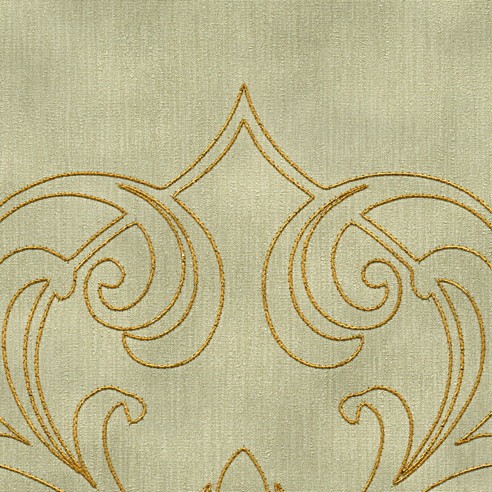             Premium-Panel mit Barock Ornamenten – Grün, Gold
        