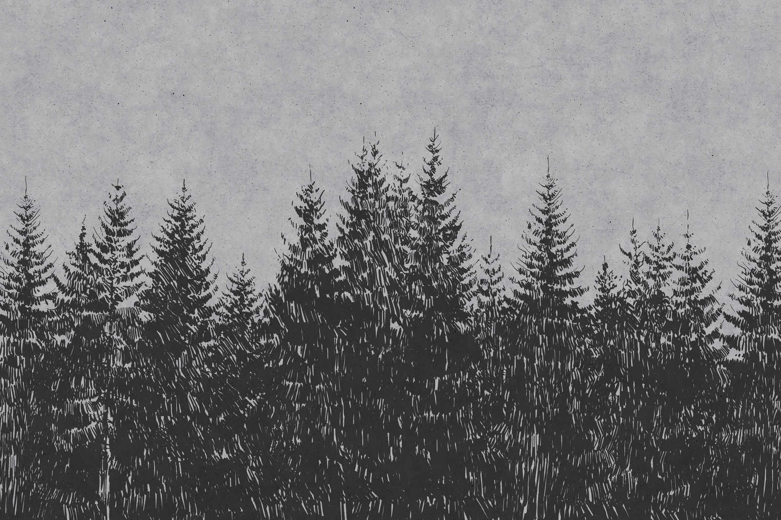             Leinwandbild Tannenwald im Zeichenstil – 0,90 m x 0,60 m
        