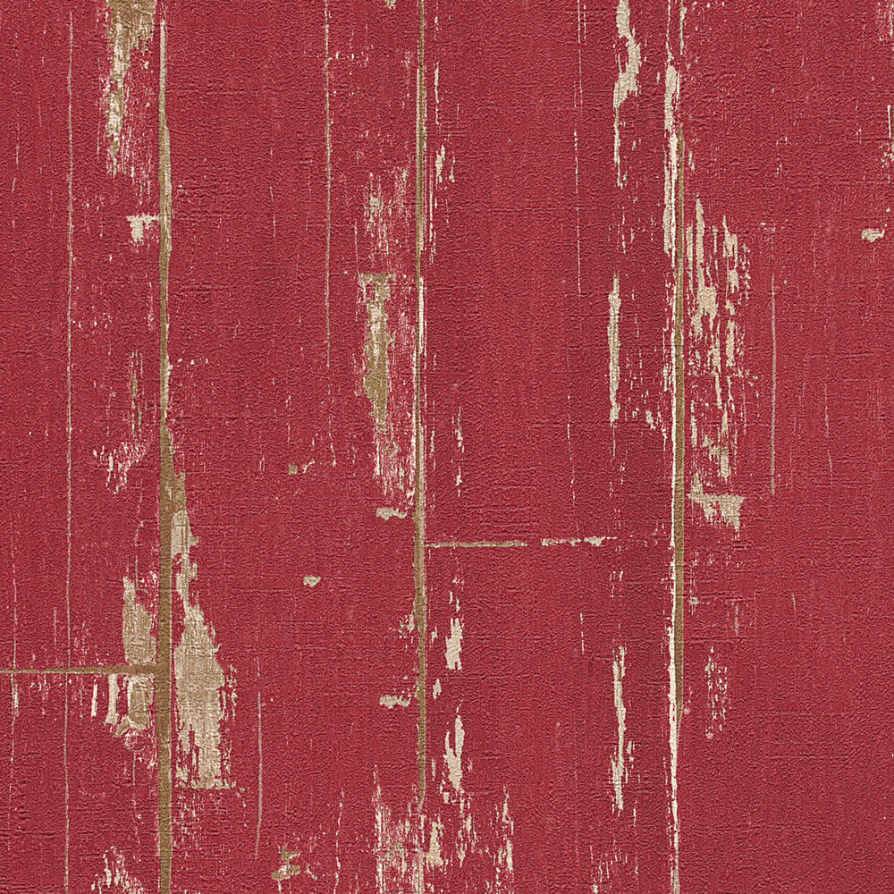             Holztapete mit Brettern, Vintage Look & Used-Optik – Rot
        