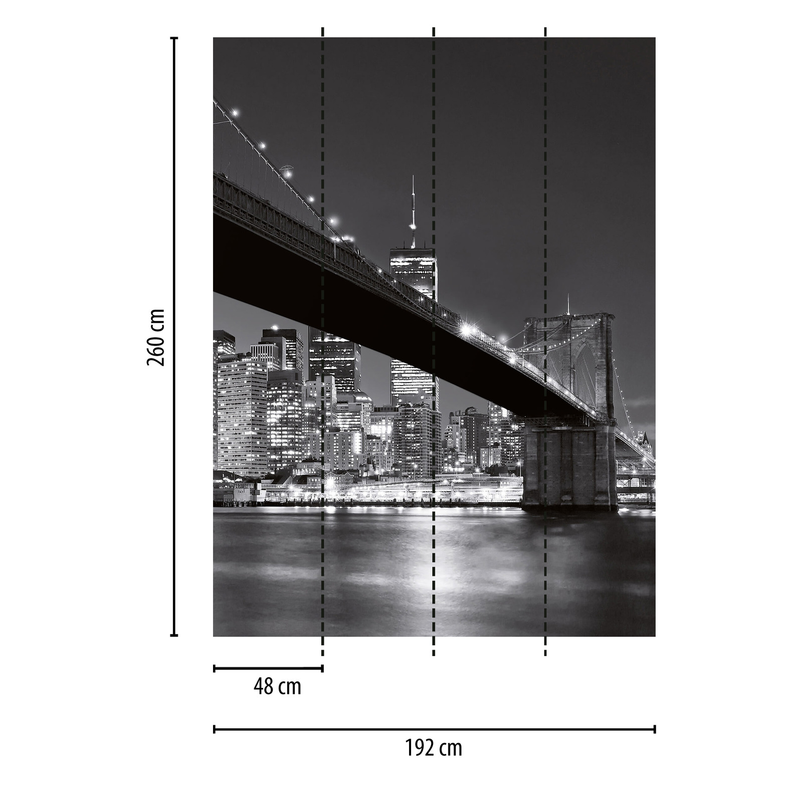             Brooklyn Bridge Fototapete New York, Hochformat
        
