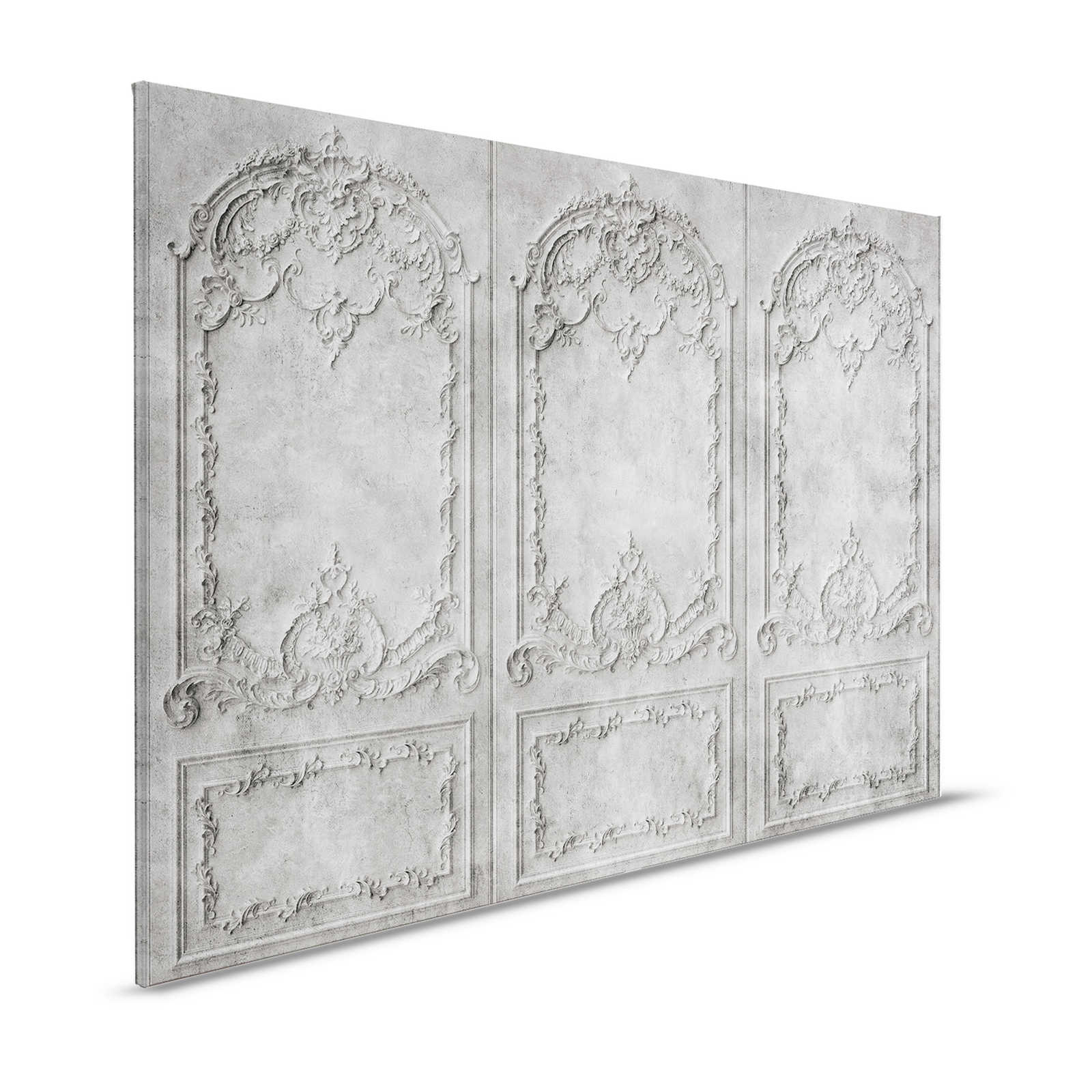 Versailles 2 - Leinwandbild Holz-Paneele Grau im Barock Stil – 1,20 m x 0,80 m
