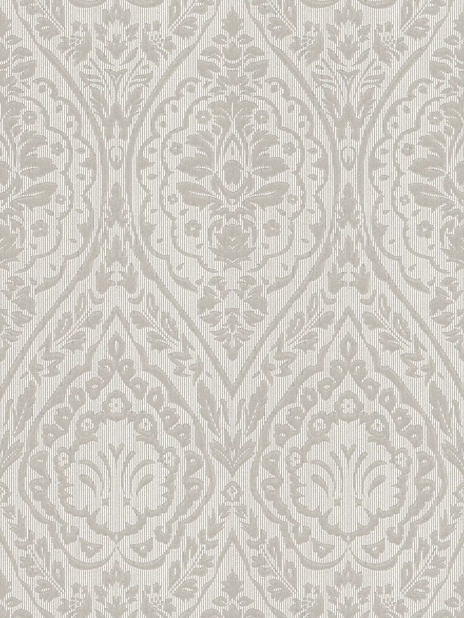 Kolonial Stil Vliestapete florales Muster & Struktureffekt – Creme
