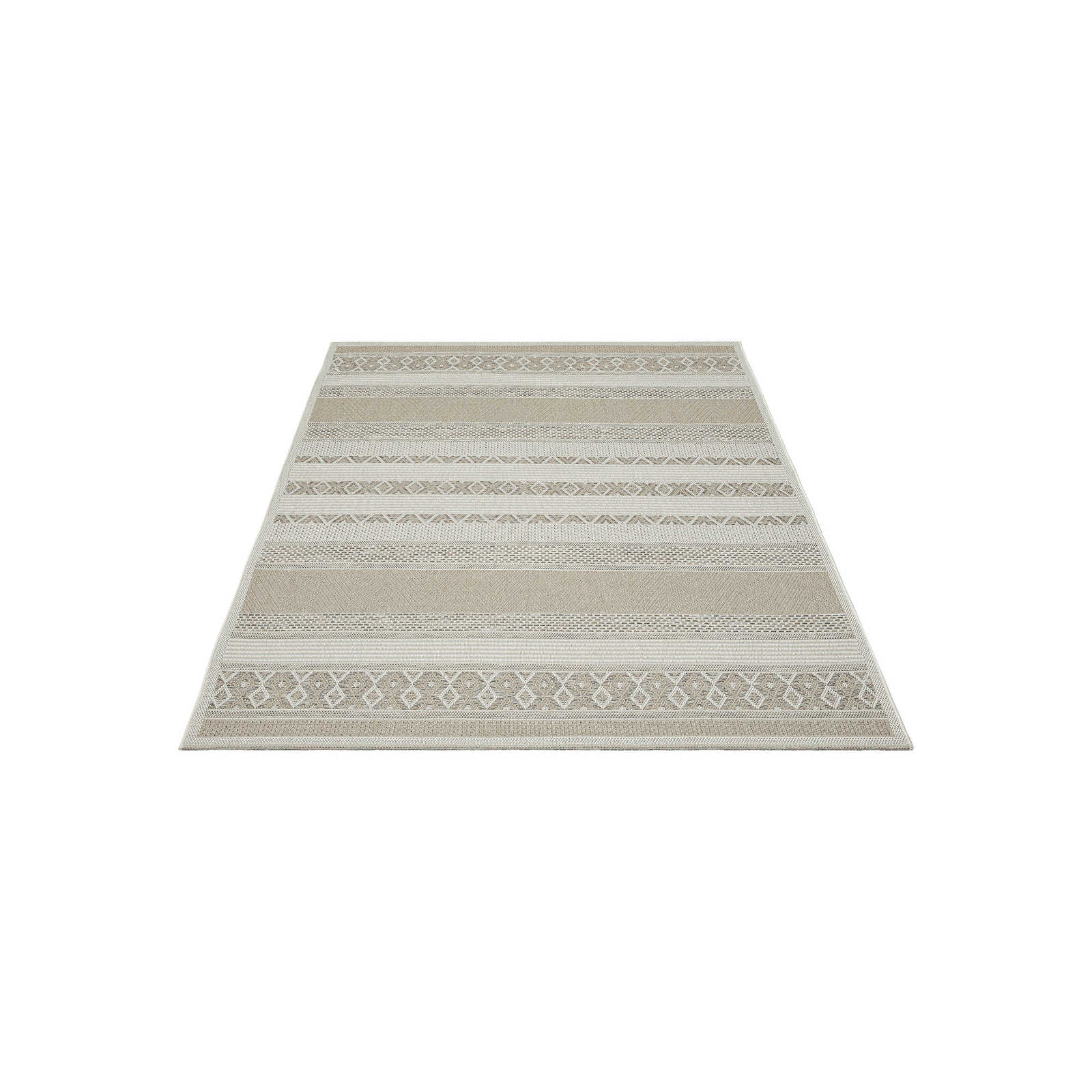 Outdoor Teppich aus Flachgewebe in schlichten Beige – 200 x 140 cm
