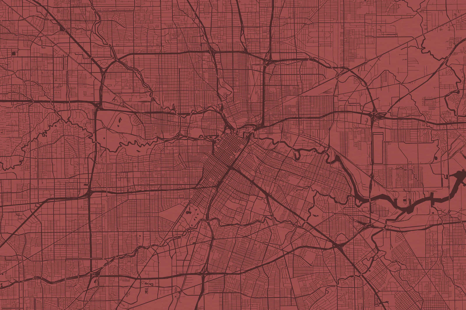             Leinwandbild Stadtkarte mit Straßenverlauf | rot – 0,90 m x 0,60 m
        
