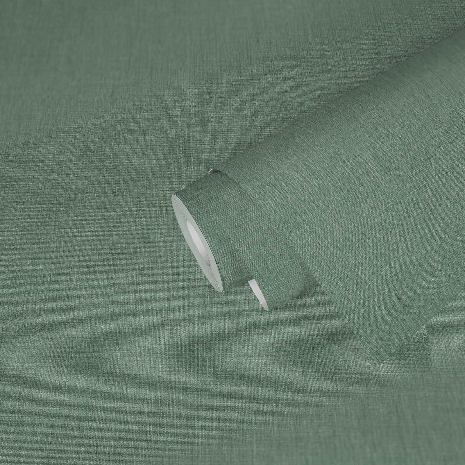             Unitapete in Textiloptik mit Struktur – Grün
        