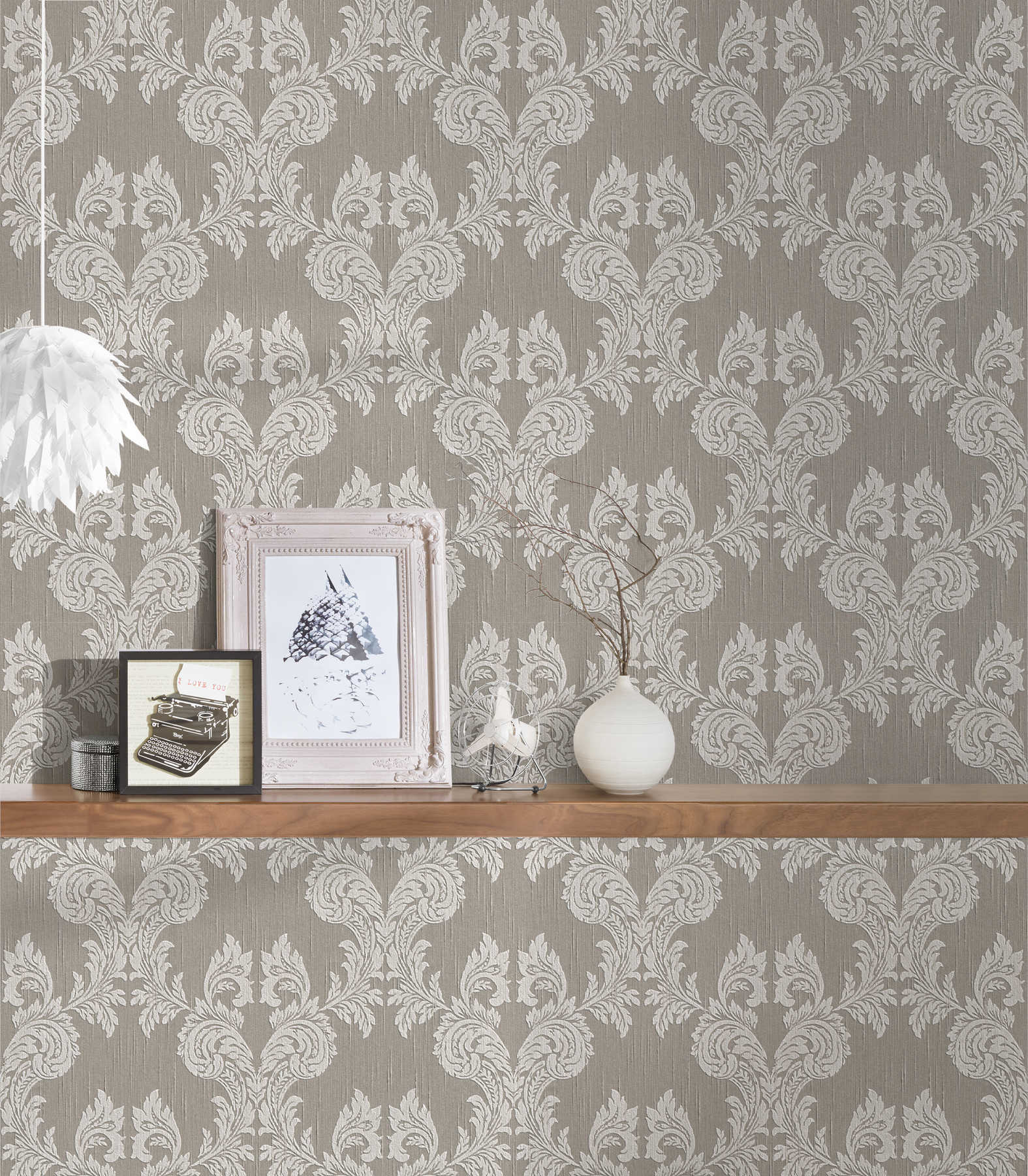             Tapete Barock Ornamente & Textildesign – Beige, Grau
        