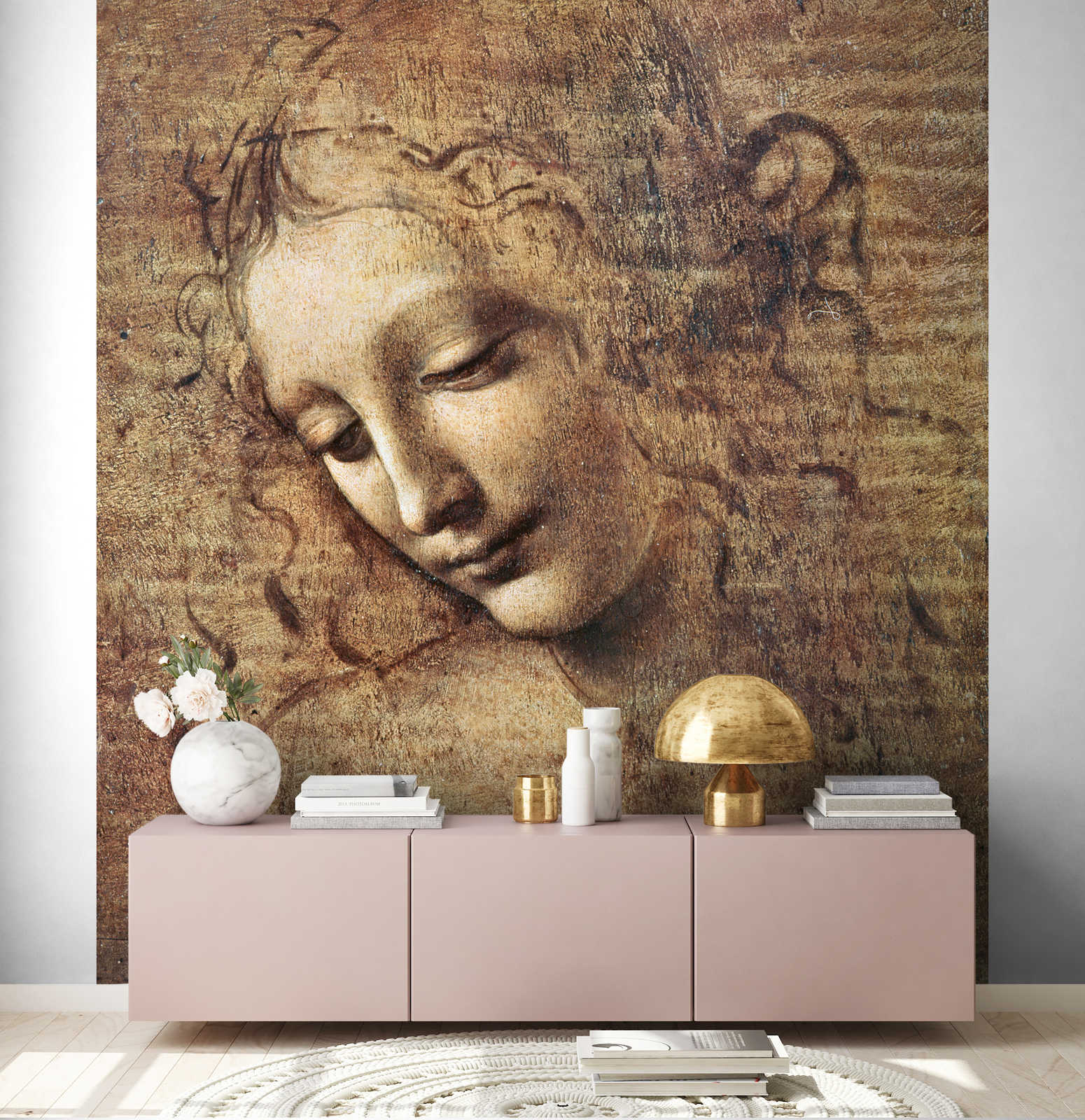             Fototapete "Kopf einer jungen Frau mit zerzaustem Haar " von Leonardo da Vinci
        