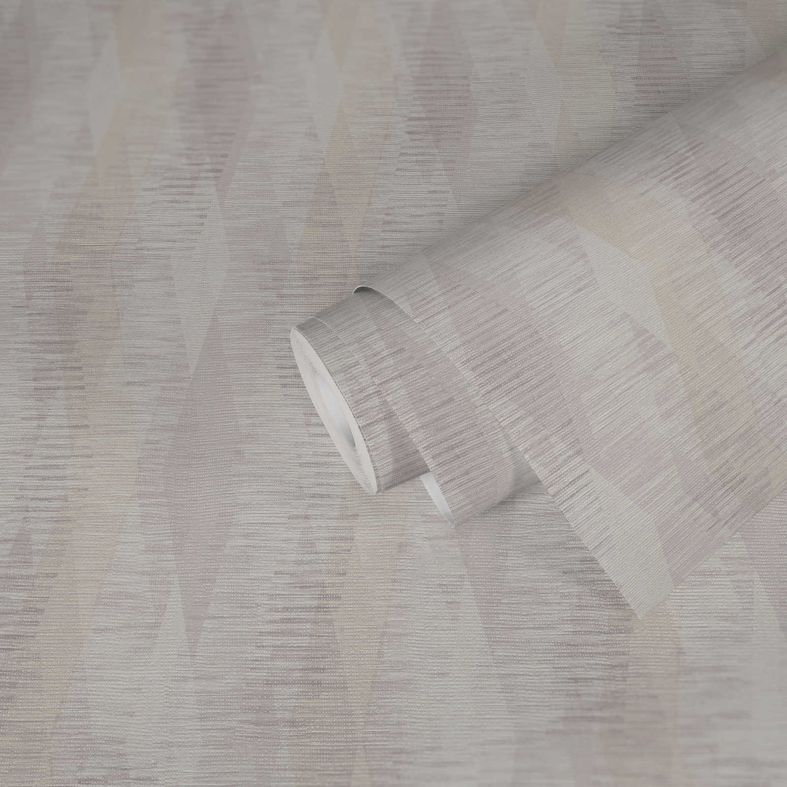             Textiloptik Tapete mit Rauten Muster – Beige, Creme, Braun
        