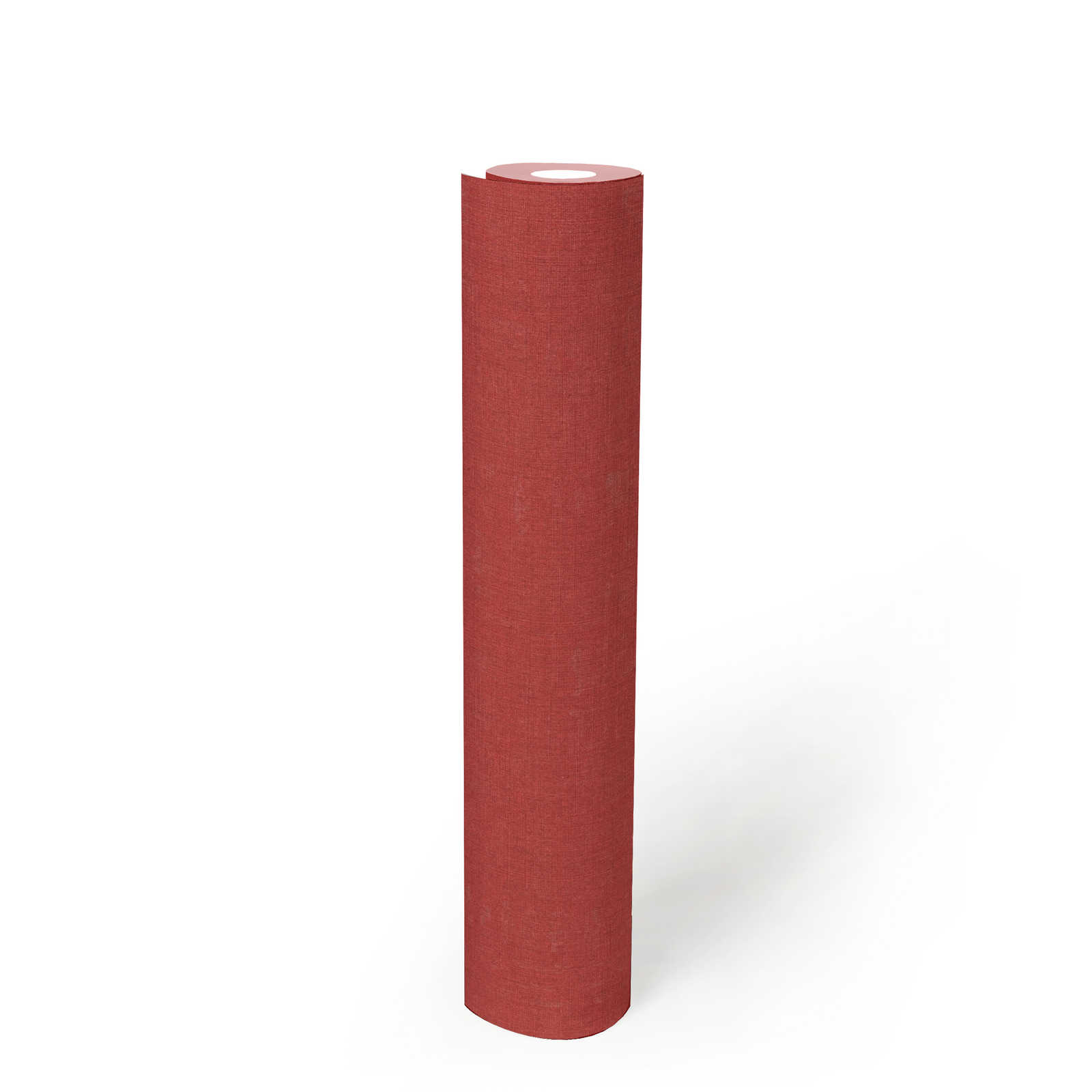             Rote Tapete einfarbig und meliert mit Strukturprägung
        