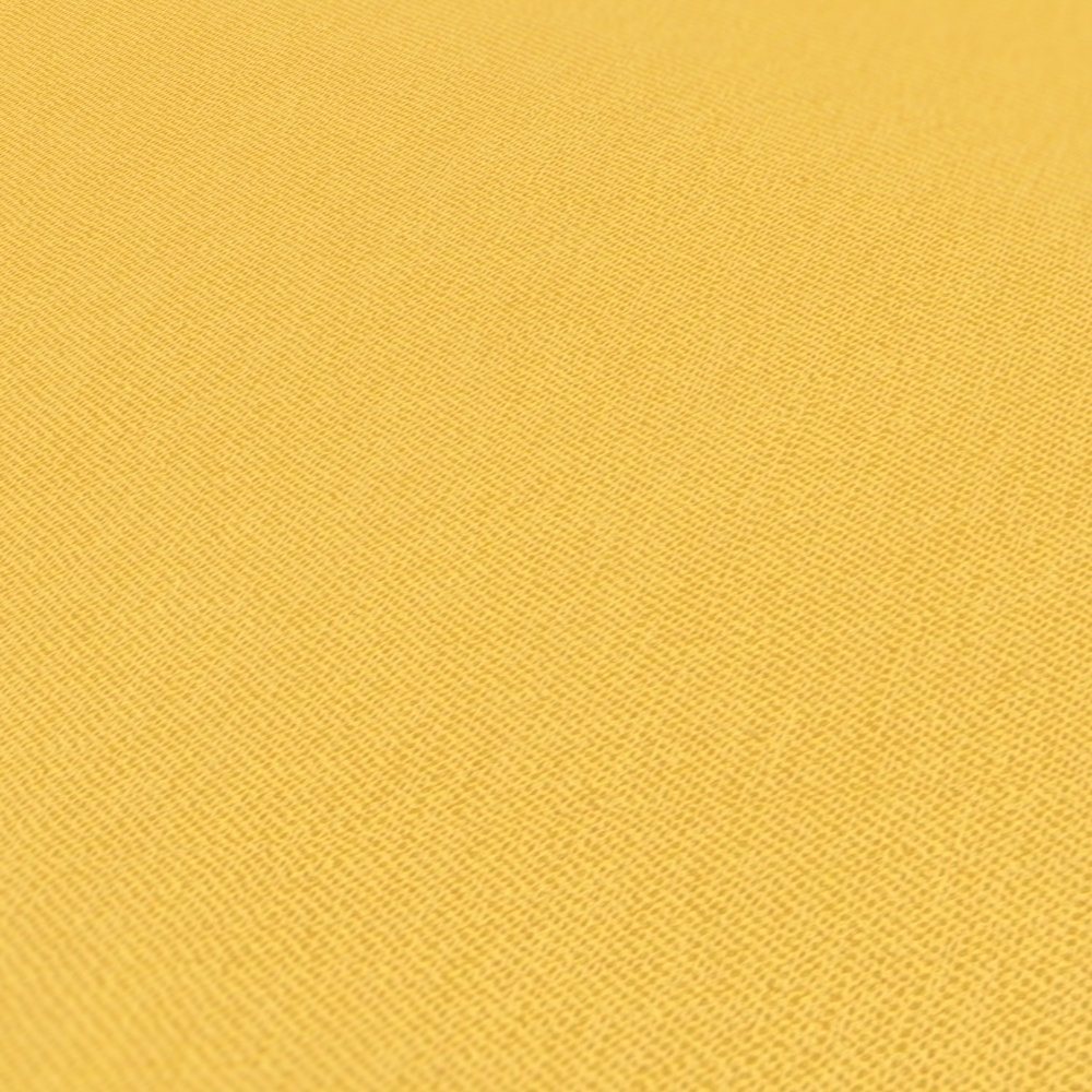             Tapete Senfgelb uni mit Textilstruktur – Gelb
        