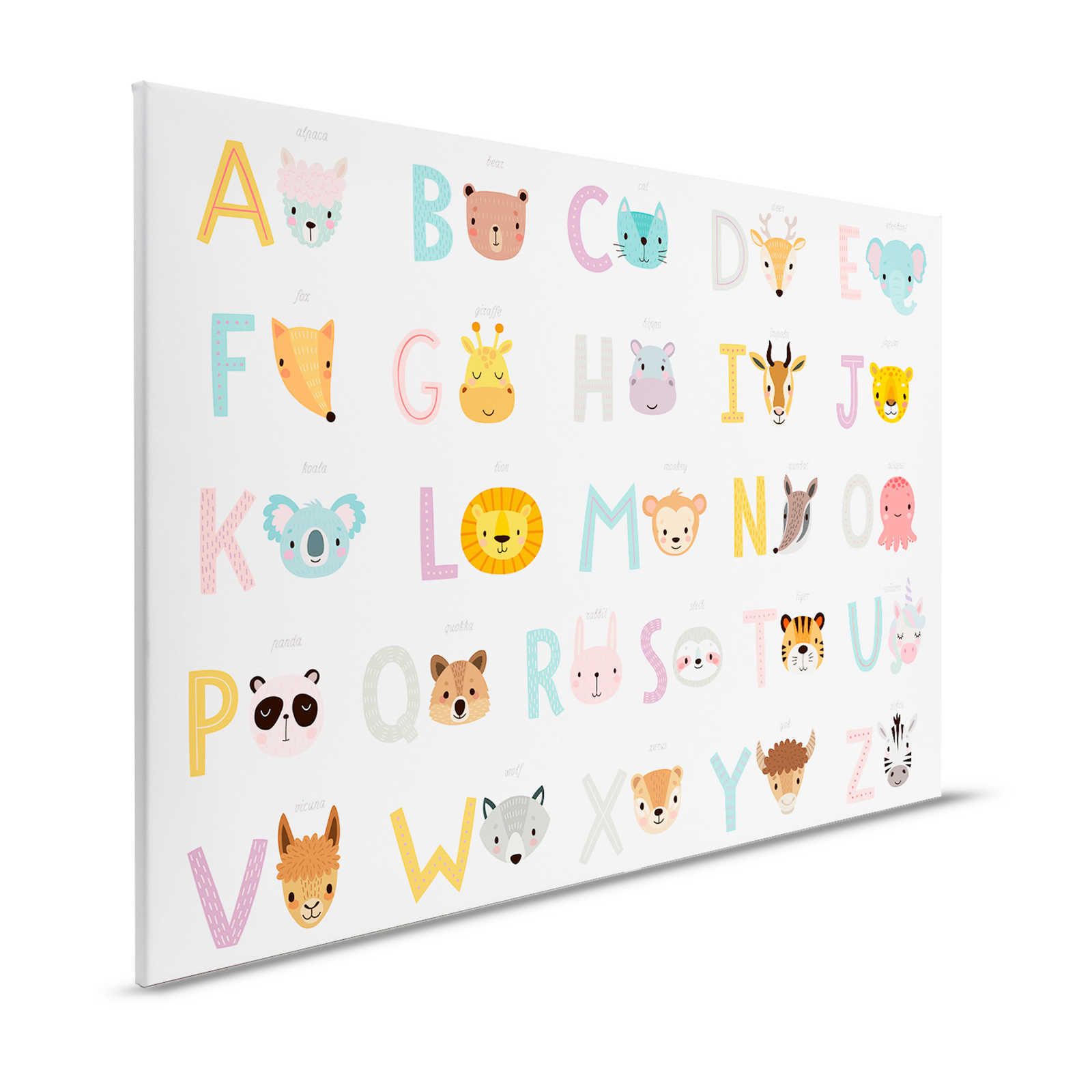         Leinwand ABC mit Tieren und Tiernamen – 120 cm x 80 cm
    