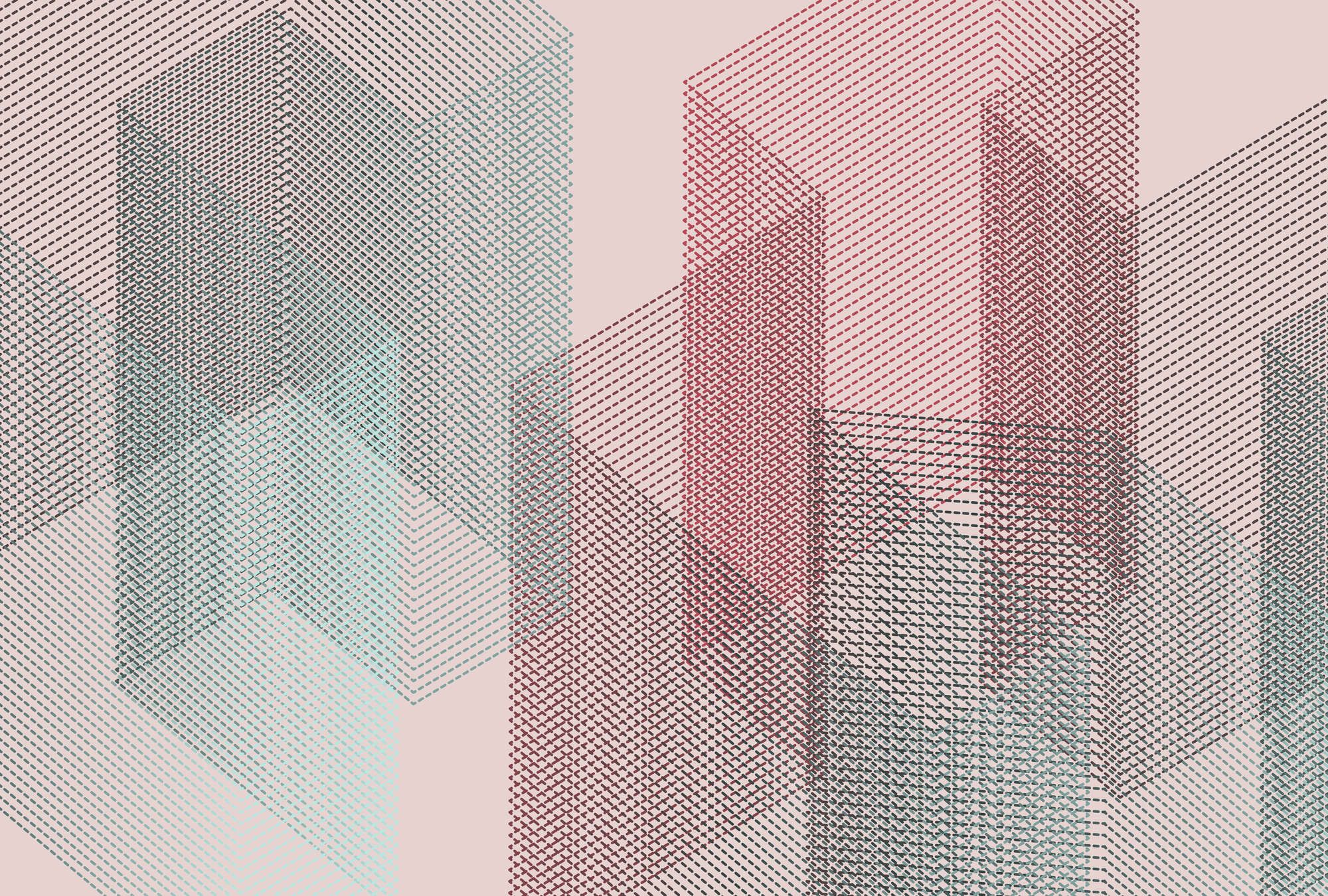             Fototapete »mesh 1« - Abstraktes 3D-Design – Rot, Blau | Mattes, Glattes Vlies
        