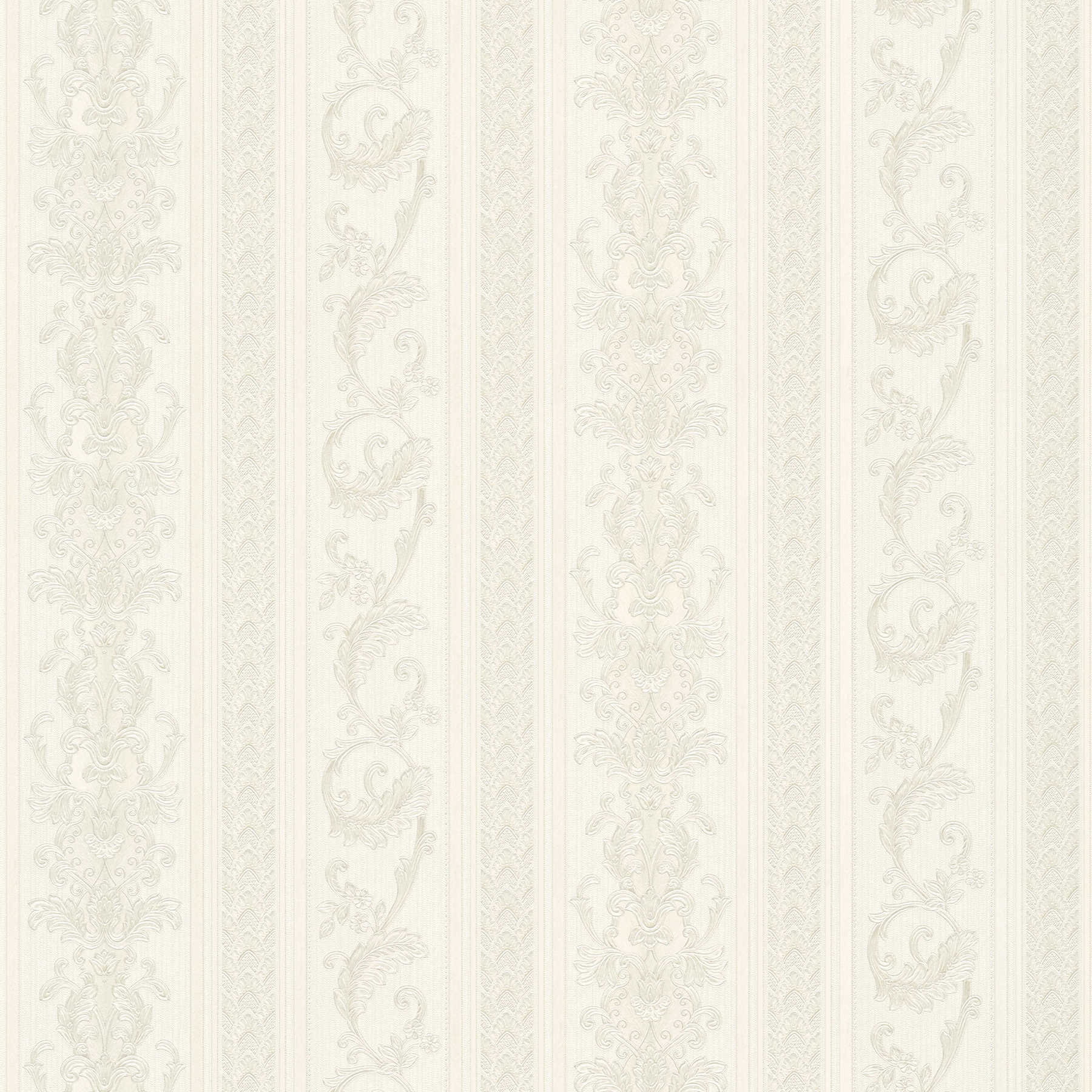         Tapete opulentes Streifen Design mit Ornamenten – Creme, Grau
    