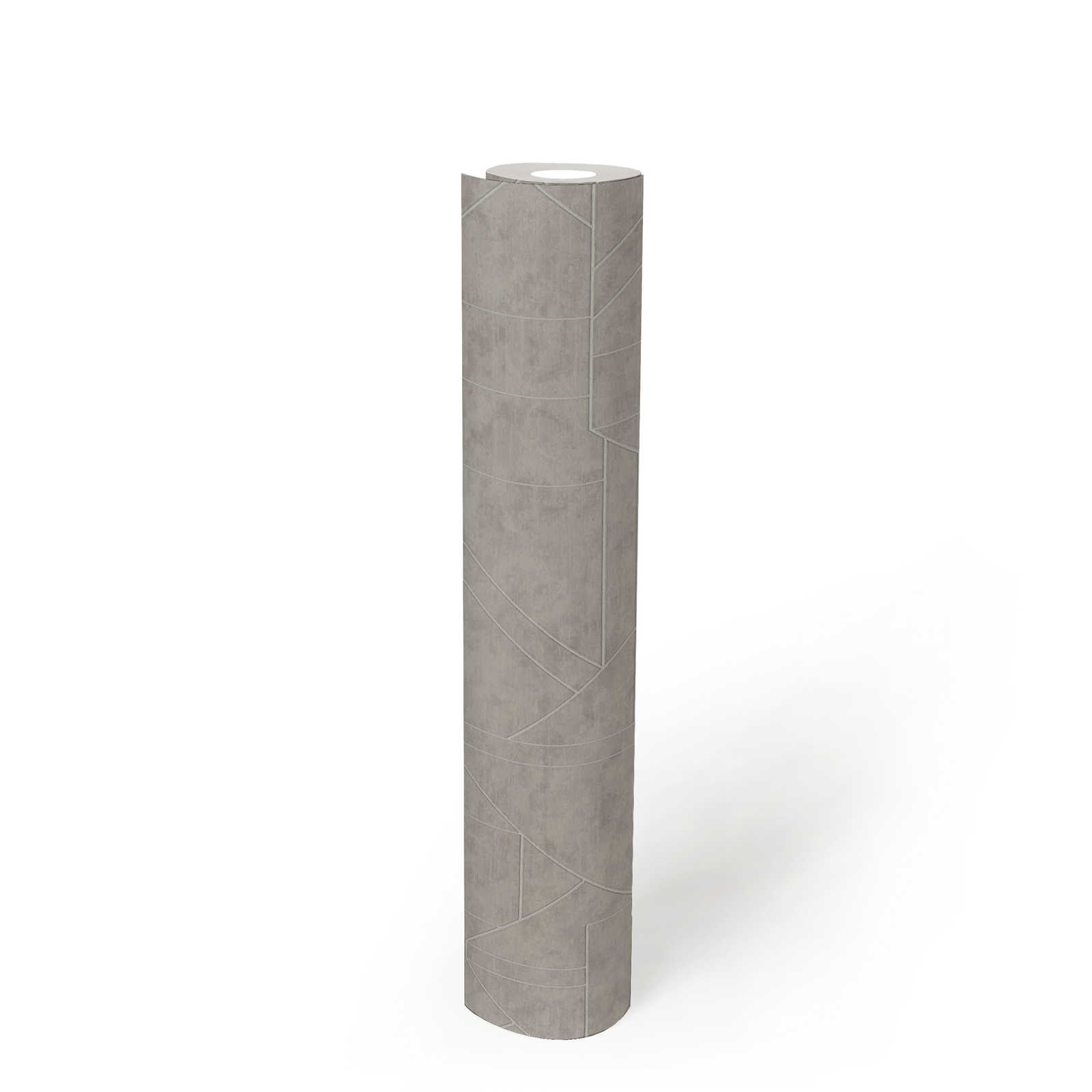             Grafische Vliestapete mit Linienmuster – Grau, Silber
        