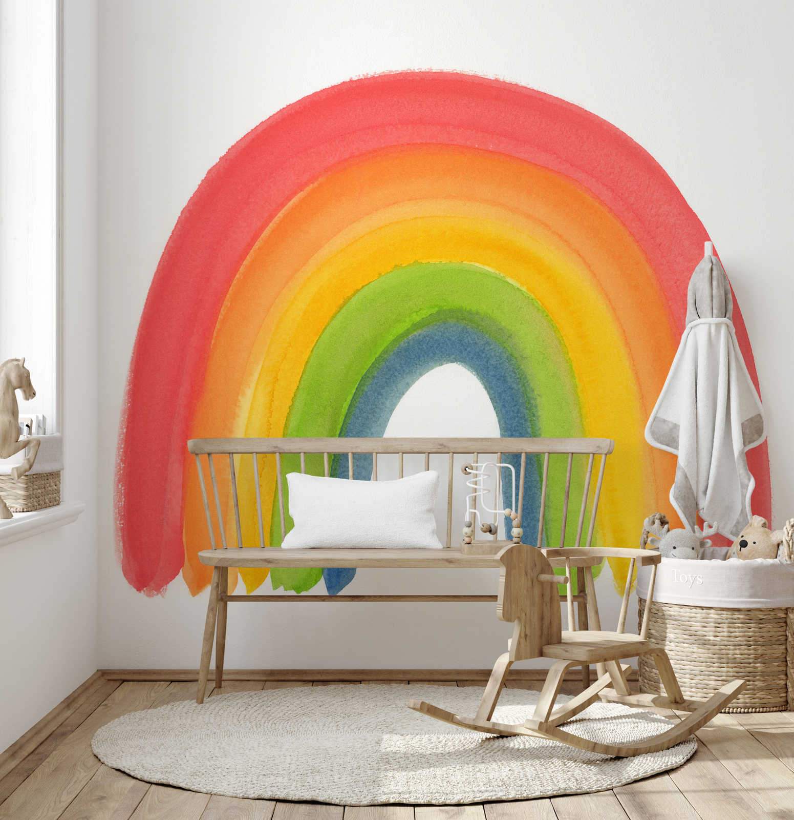 Fototapete Wasserfarben Regenbogen im Aquarell Stil
