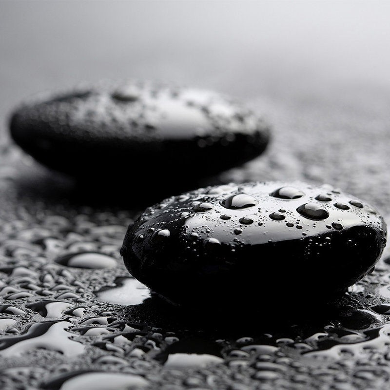 Fototapete Wellness Steine mit Wassertropfen – Perlmutt Glattvlies
