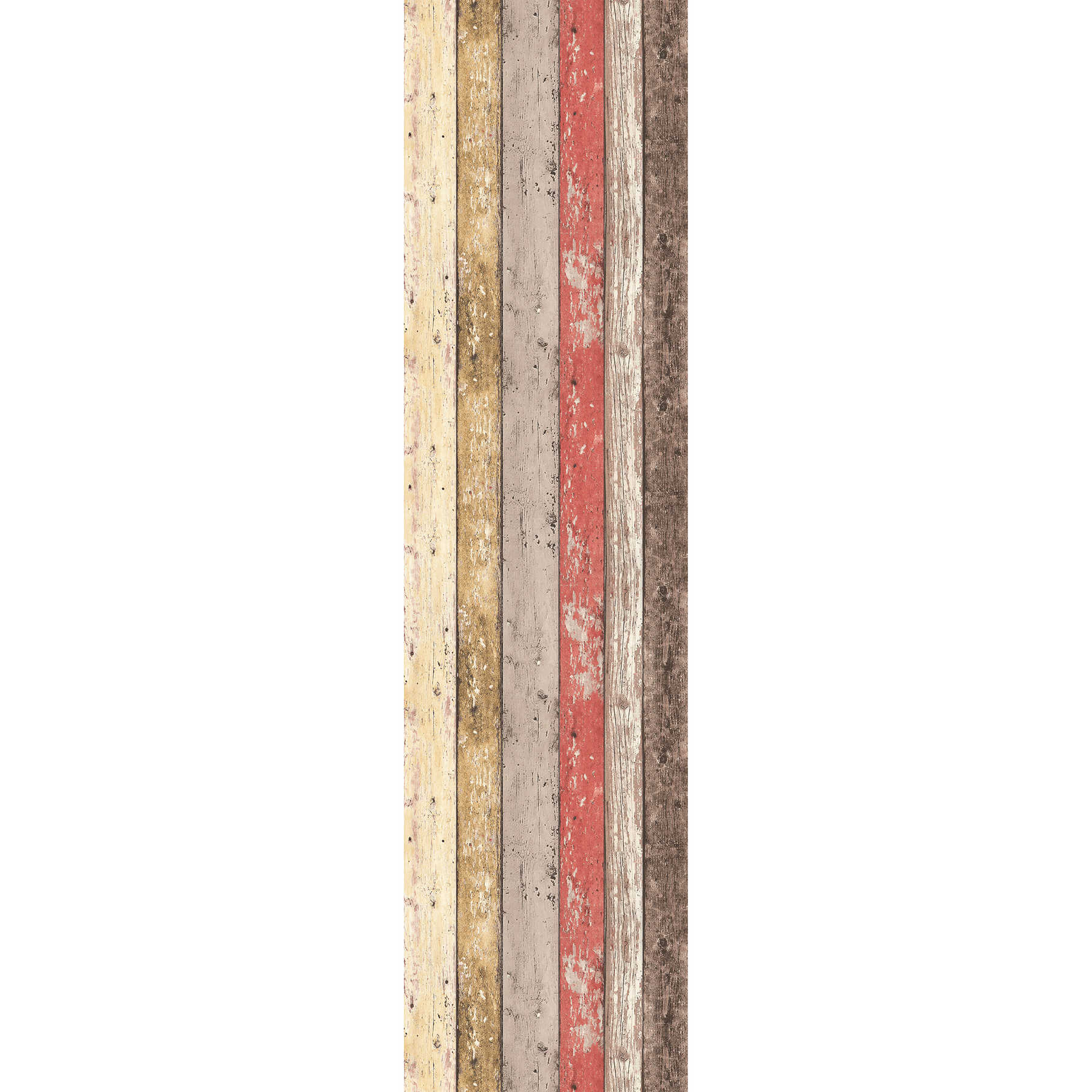             Vliestapete Holz Bretter im Shabby Chic Stil – Braun, Rot
        