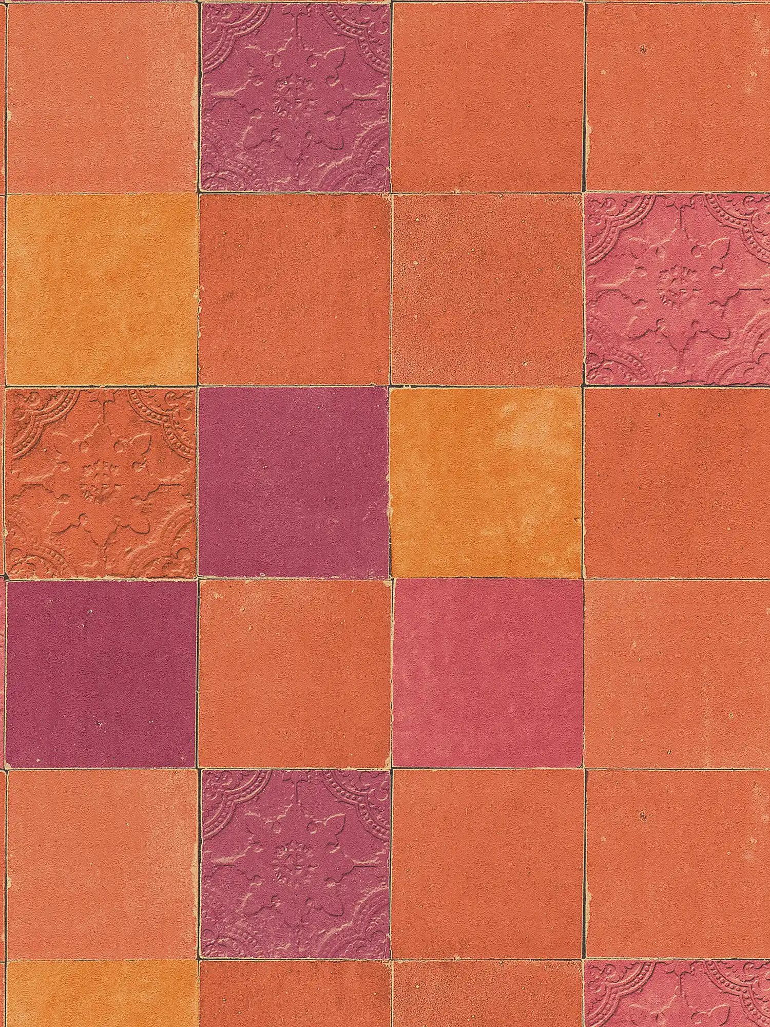 Fliesen-Tapete orientalisches Mosaik – Orange, Rot
